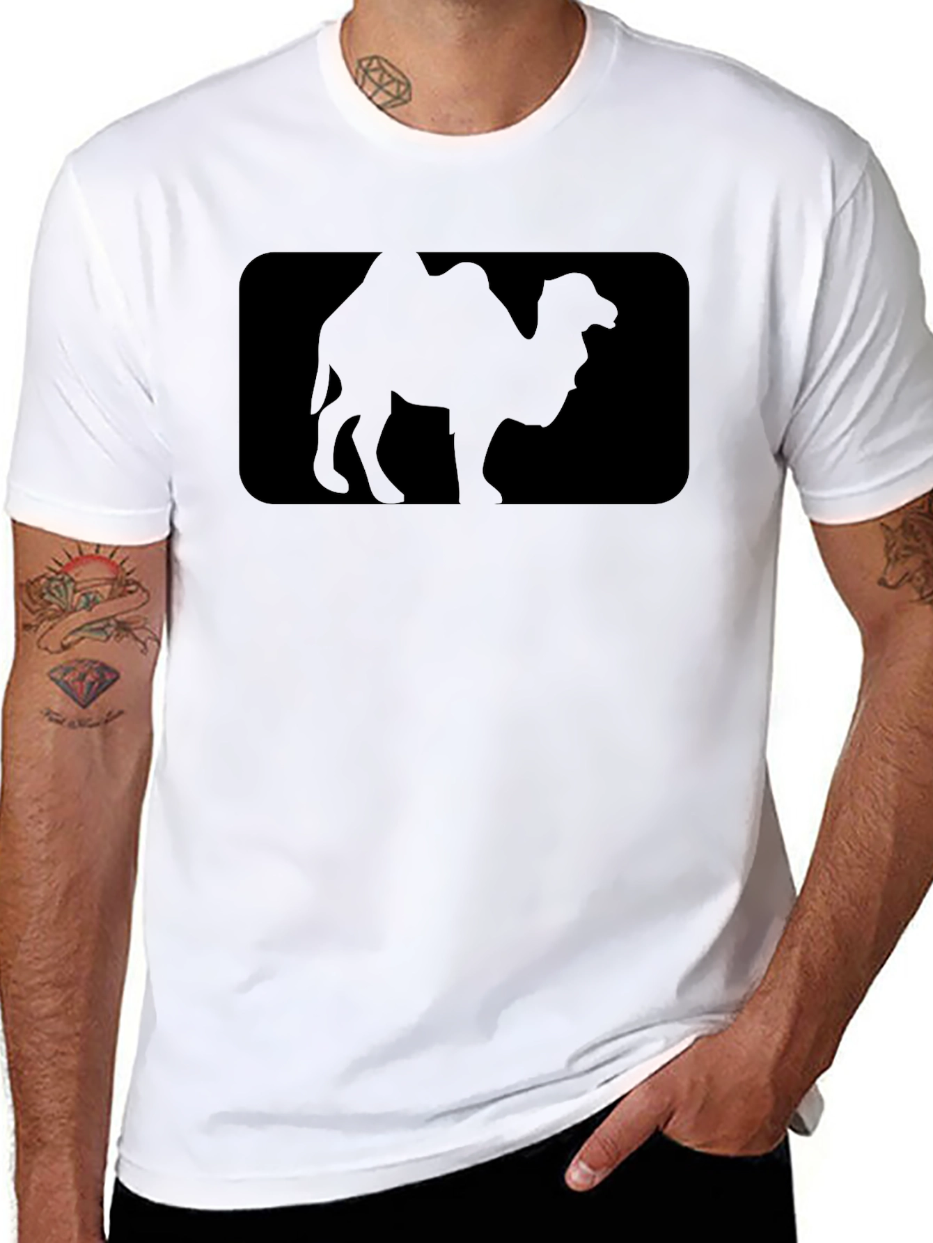 Black Camel Silhouette Graphic Tee - Soft Cotton Blend view 8