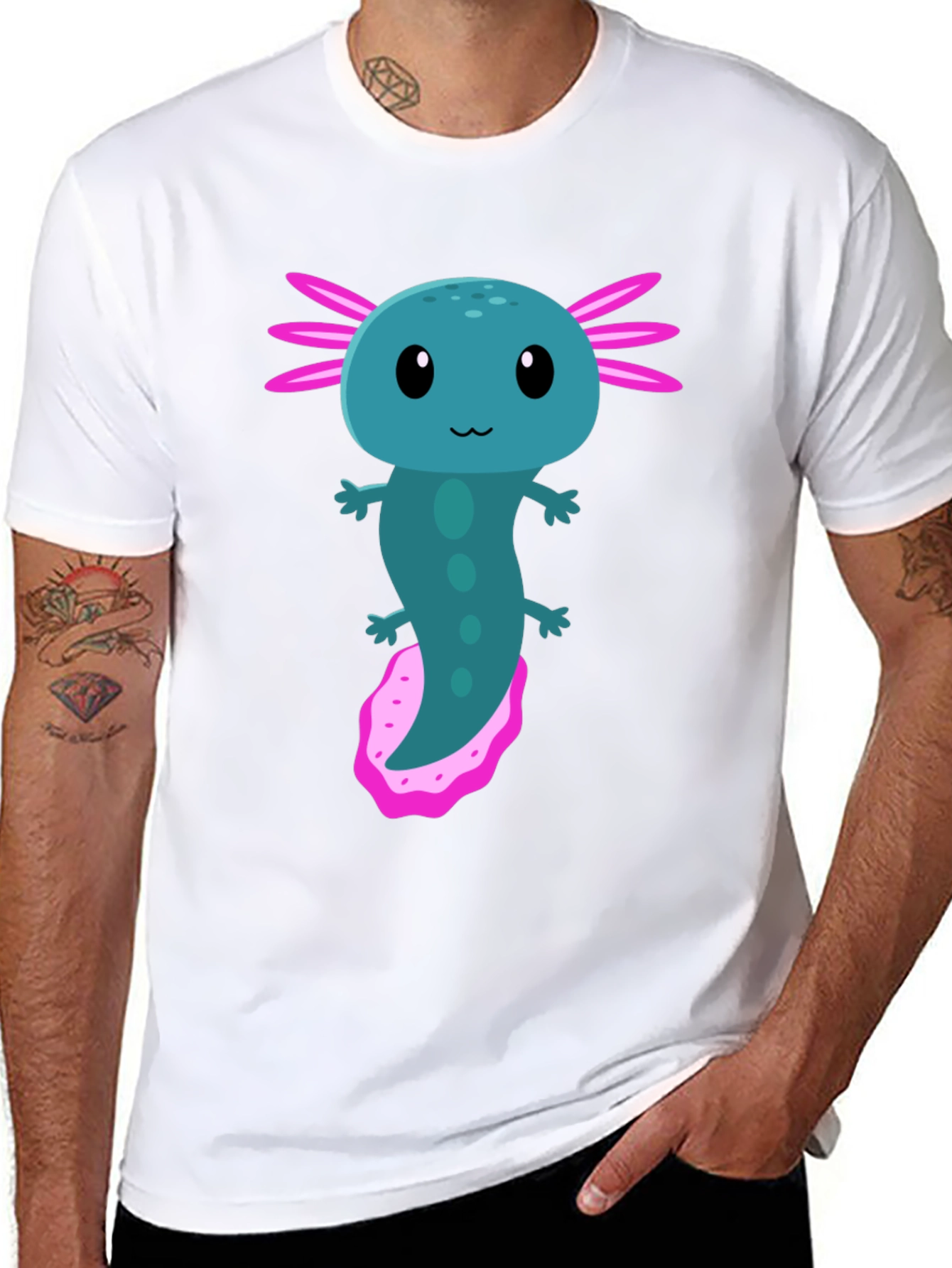 Black Axolotl Graphic Tee - Cute Amphibian T-Shirt view 8