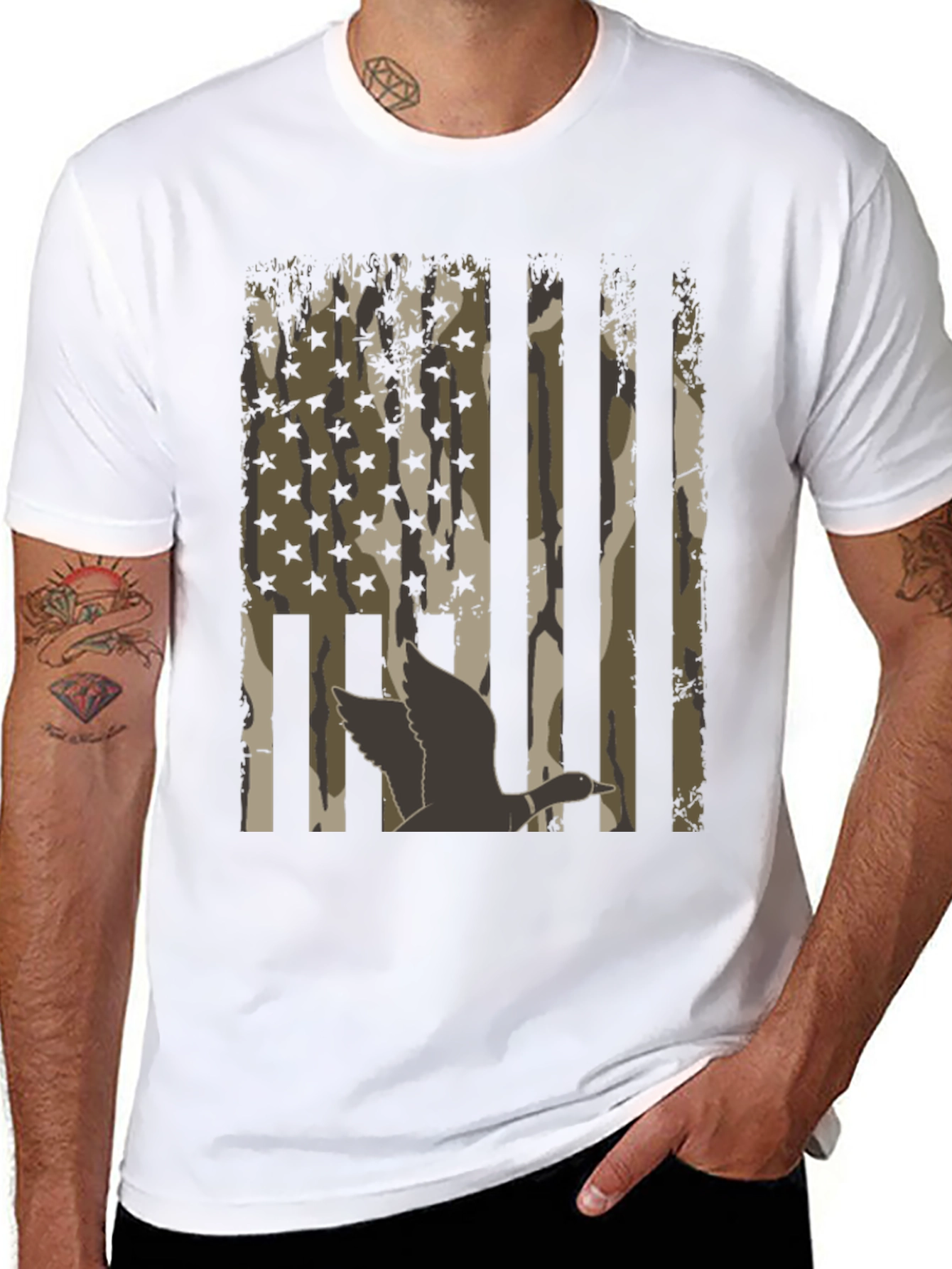 Black Duck Camo USA Flag T-Shirt view 8