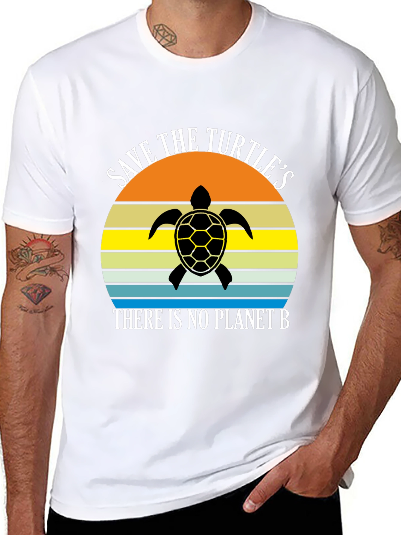 Black Save the Turtles T-Shirt - Planet B view 8