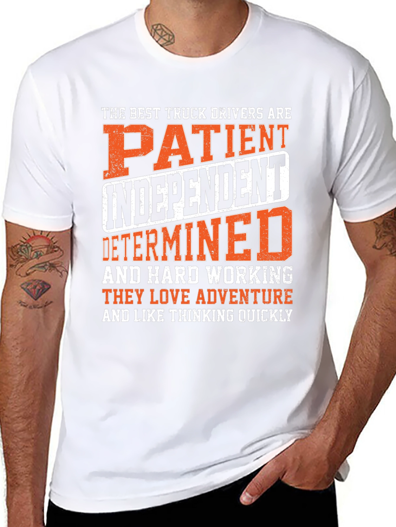 Black Truck Driver Graphic Tee: Patient, Independent, Determined view 8