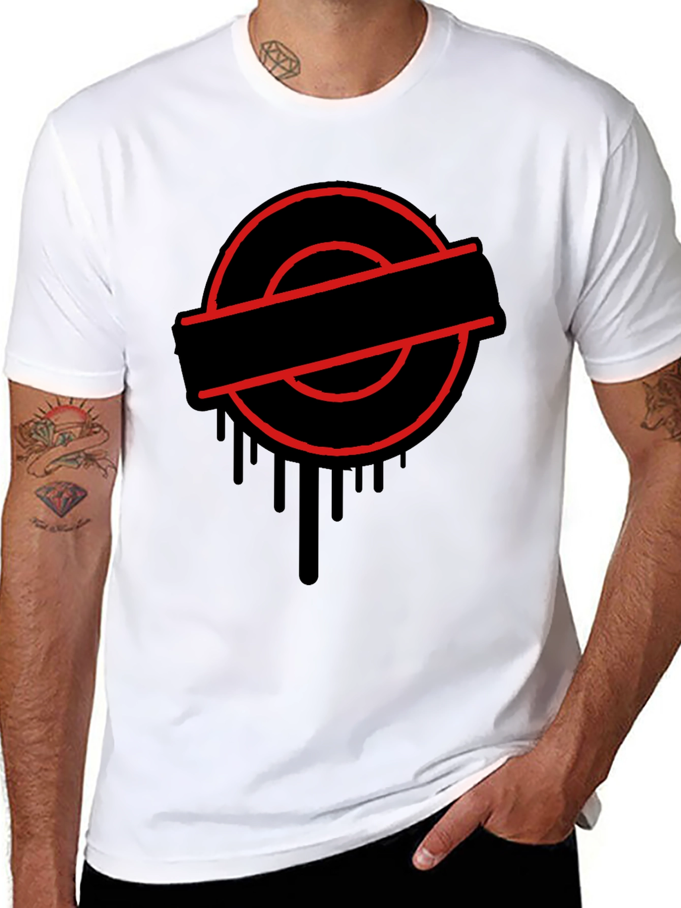 Black Urban Drip Graphic Tee - Black view 8