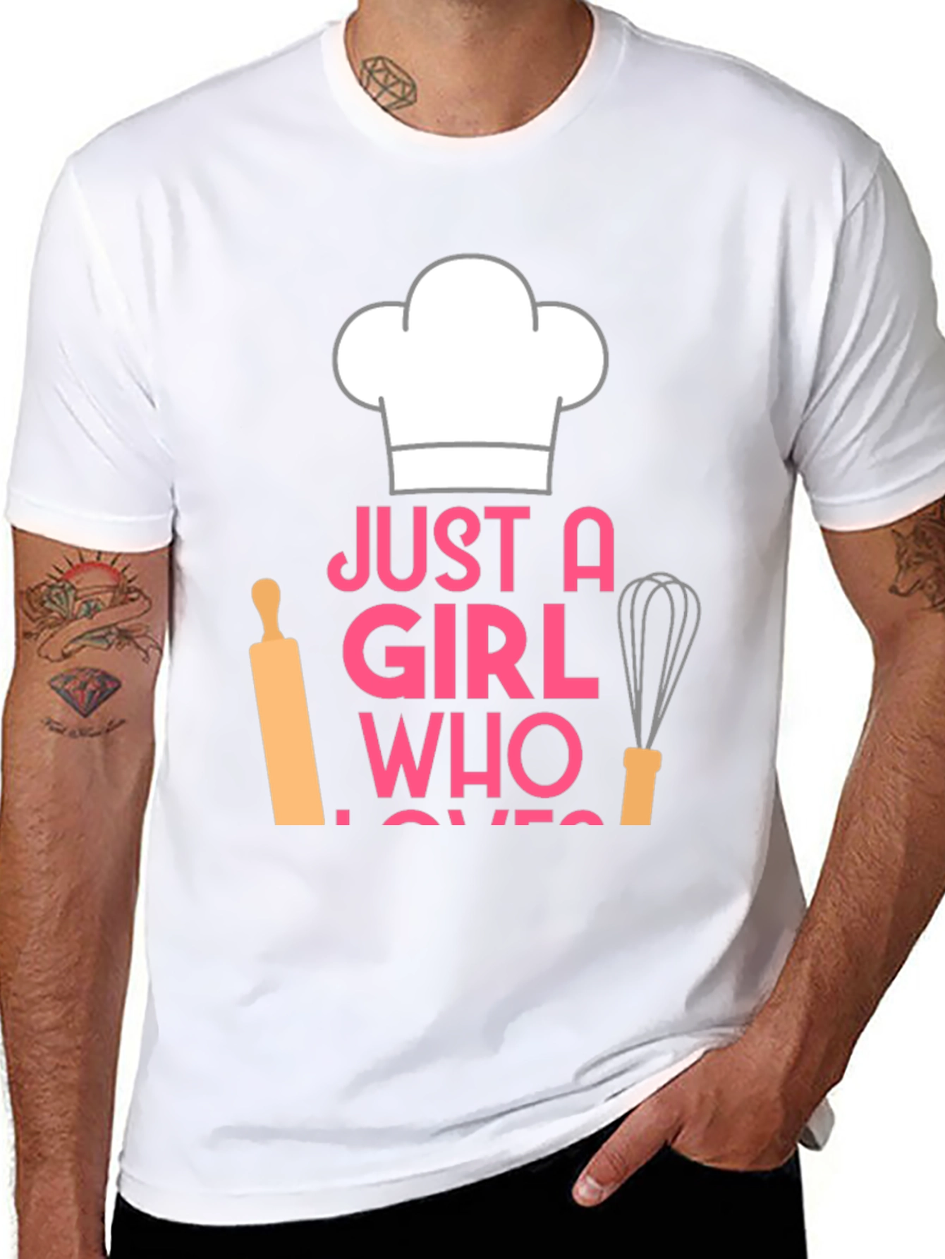 Black Just A Girl Who Loves Baking T-Shirt view 8