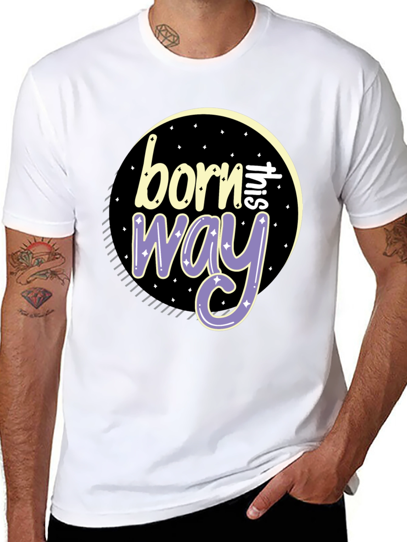 Black Born This Way Graphic Tee - Stylish Comfort view 8
