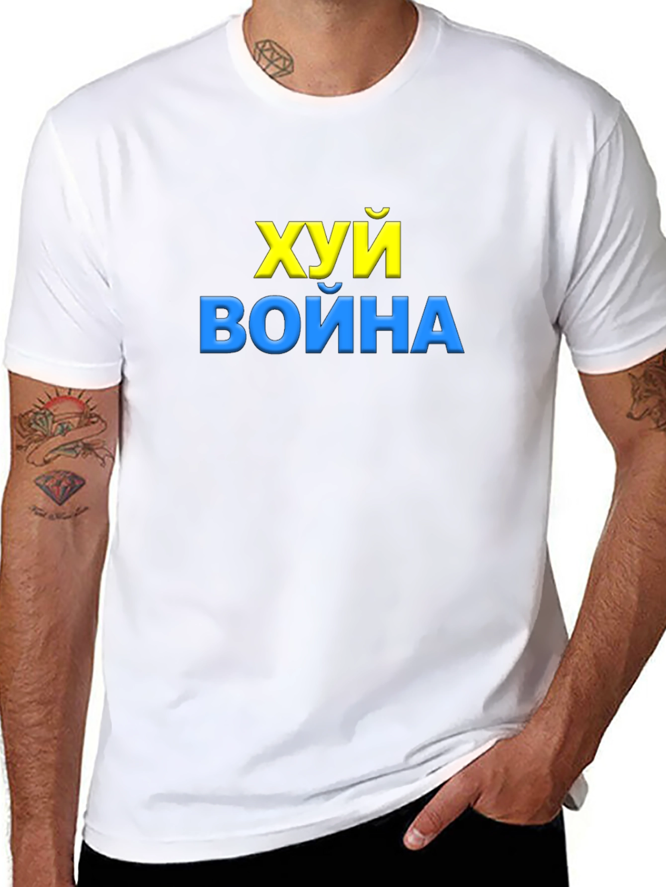 Black Ukraine Slogan Black T-Shirt - 'Fuck War' view 8