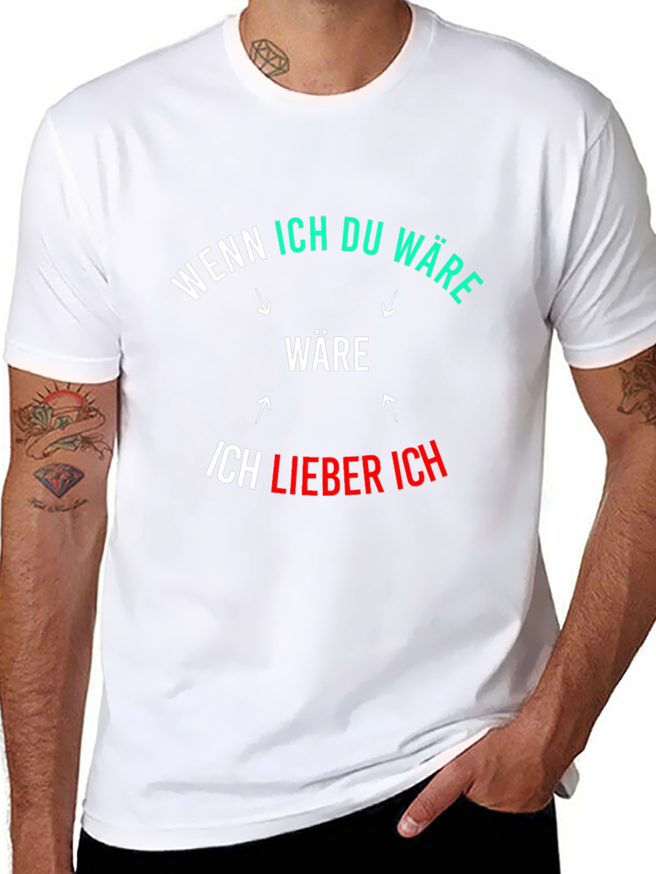 Black Funny German Phrase Graphic Black T-Shirt view 8