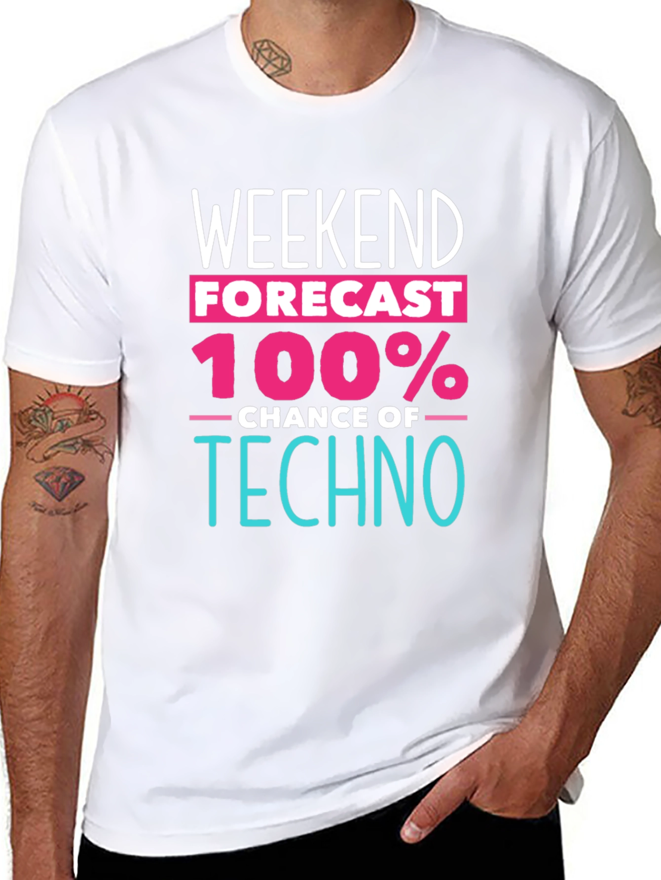 Black Weekend Forecast Techno Music T-Shirt view 8