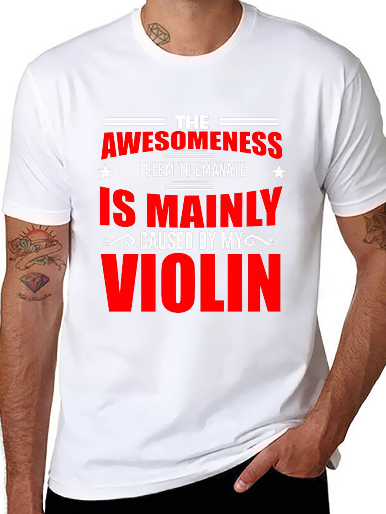 Black Awesomeness Violin T-Shirt view 8