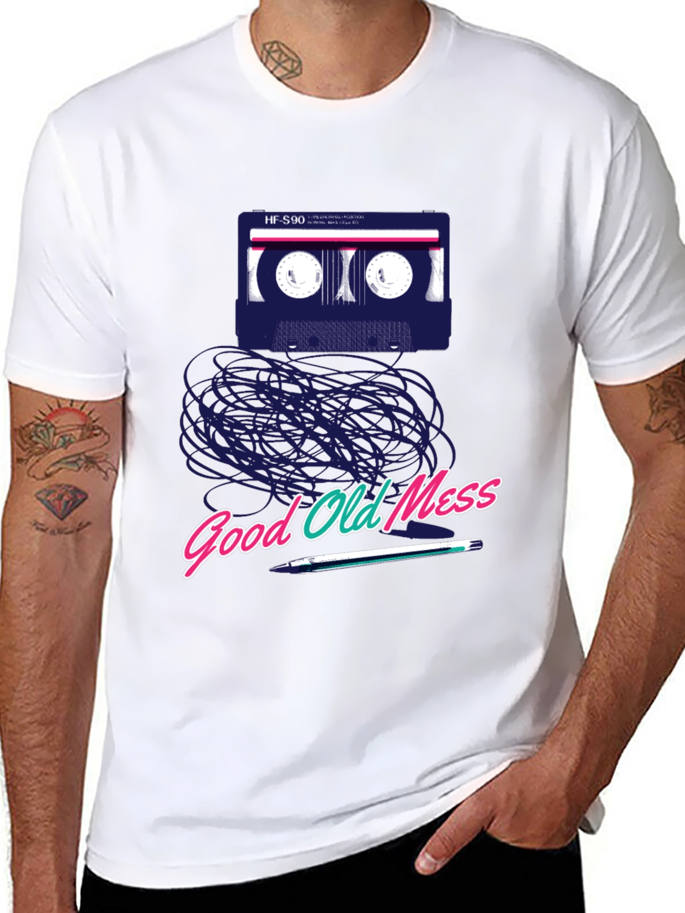 Black Retro Cassette Tape T-Shirt - Good Old Mess view 8