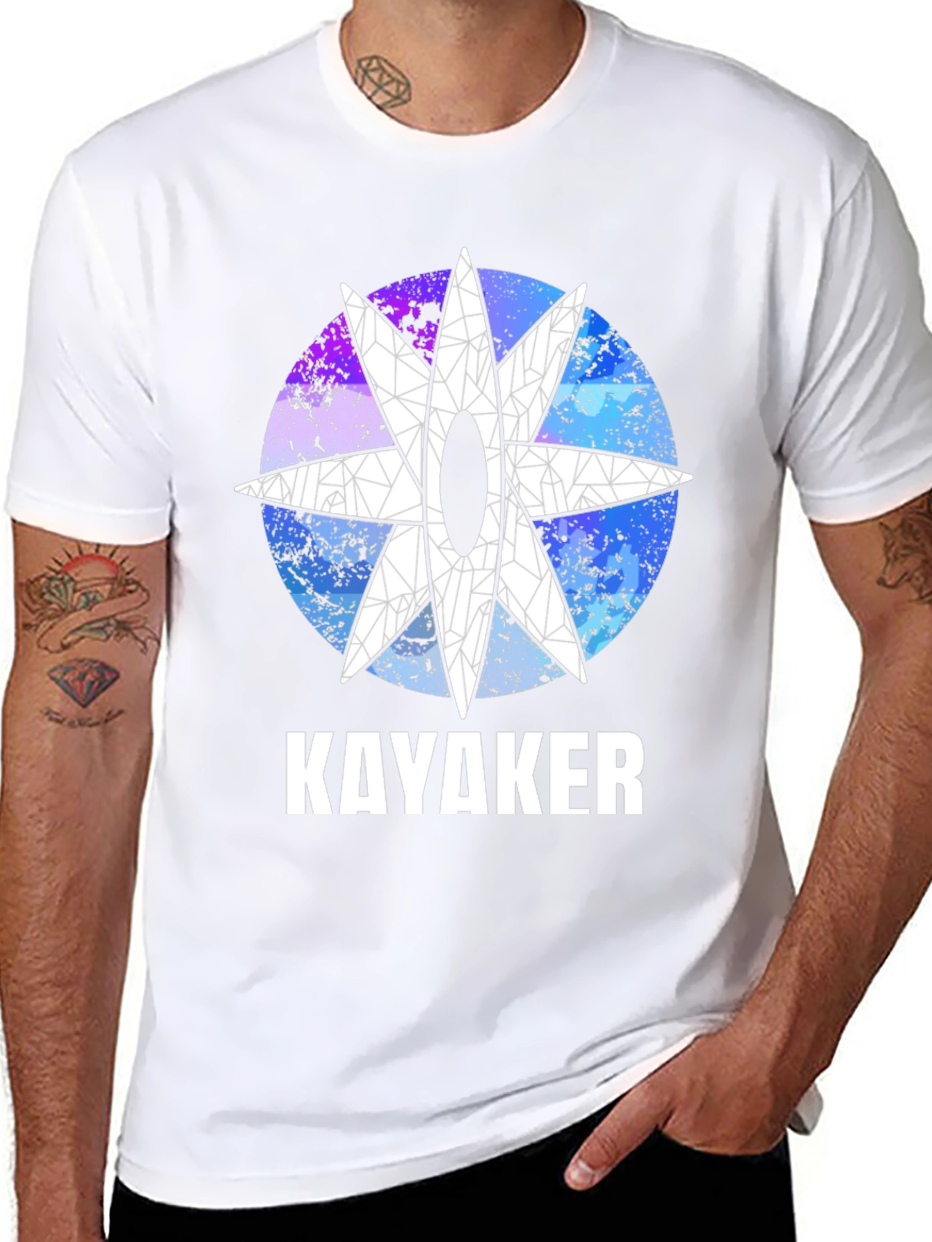 Black Kayaker Graphic T-Shirt - Unique Design view 8