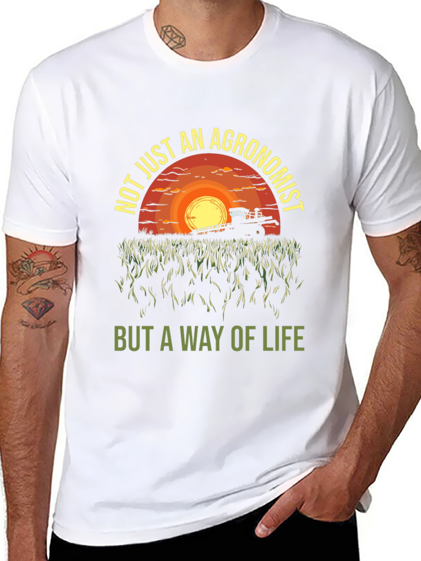 Black Agronomist Way of Life T-Shirt - Farming Sunset Tee view 8