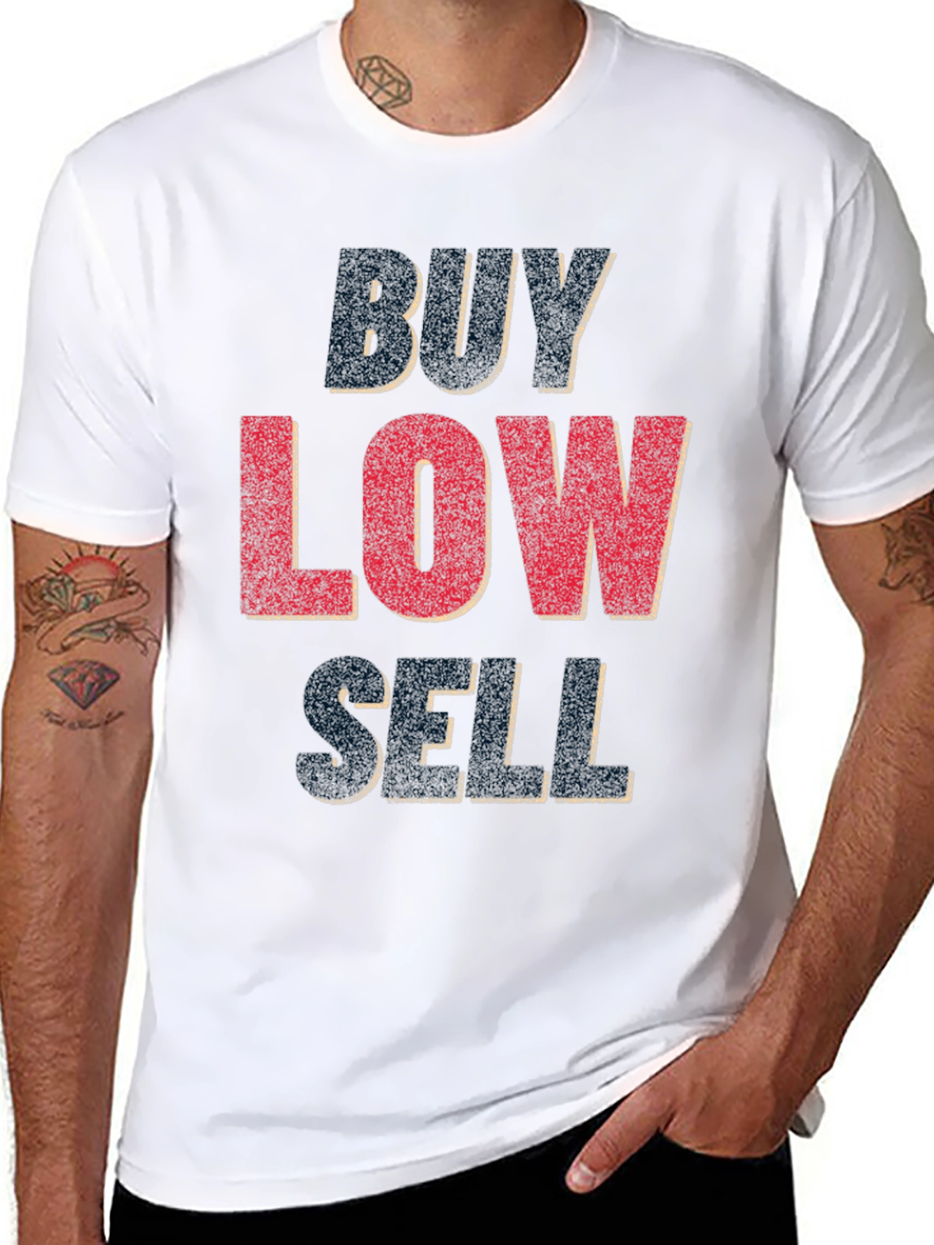 Black Buy Low Sell High Graphic T-Shirt view 8