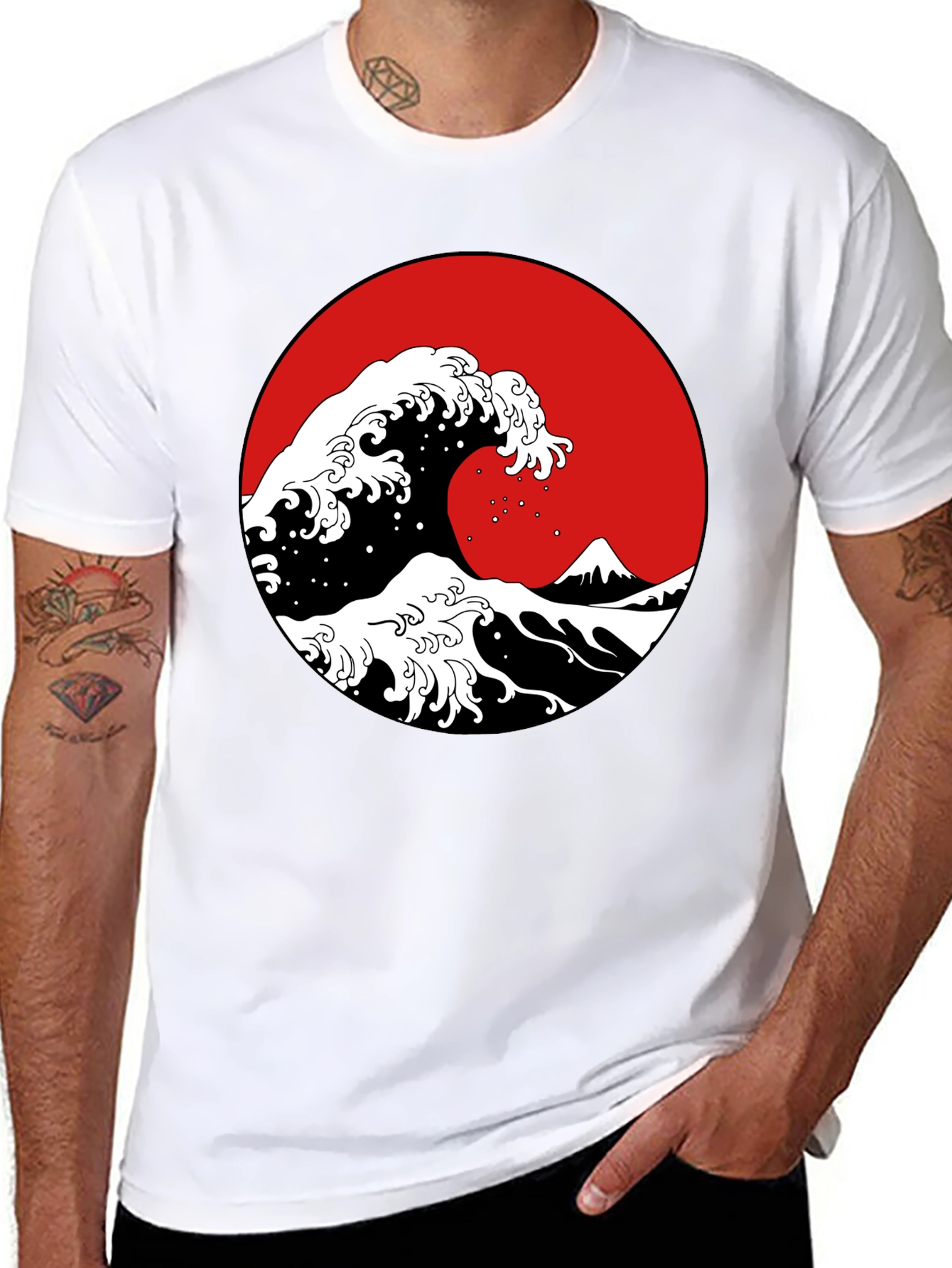 Black Great Wave Graphic Tee -  Classic Japanese Art view 8