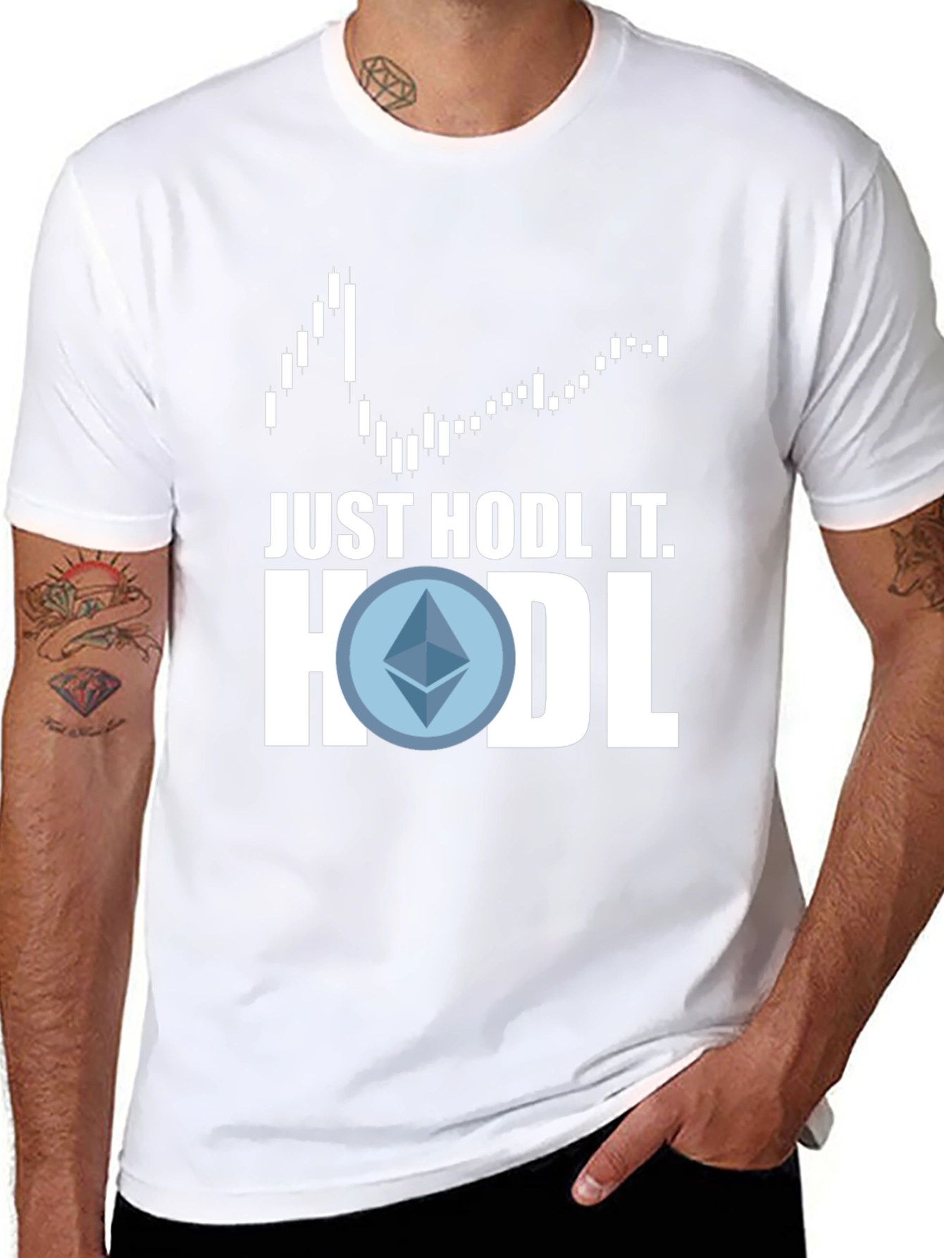Black Just Hodl It! Crypto Tee view 8