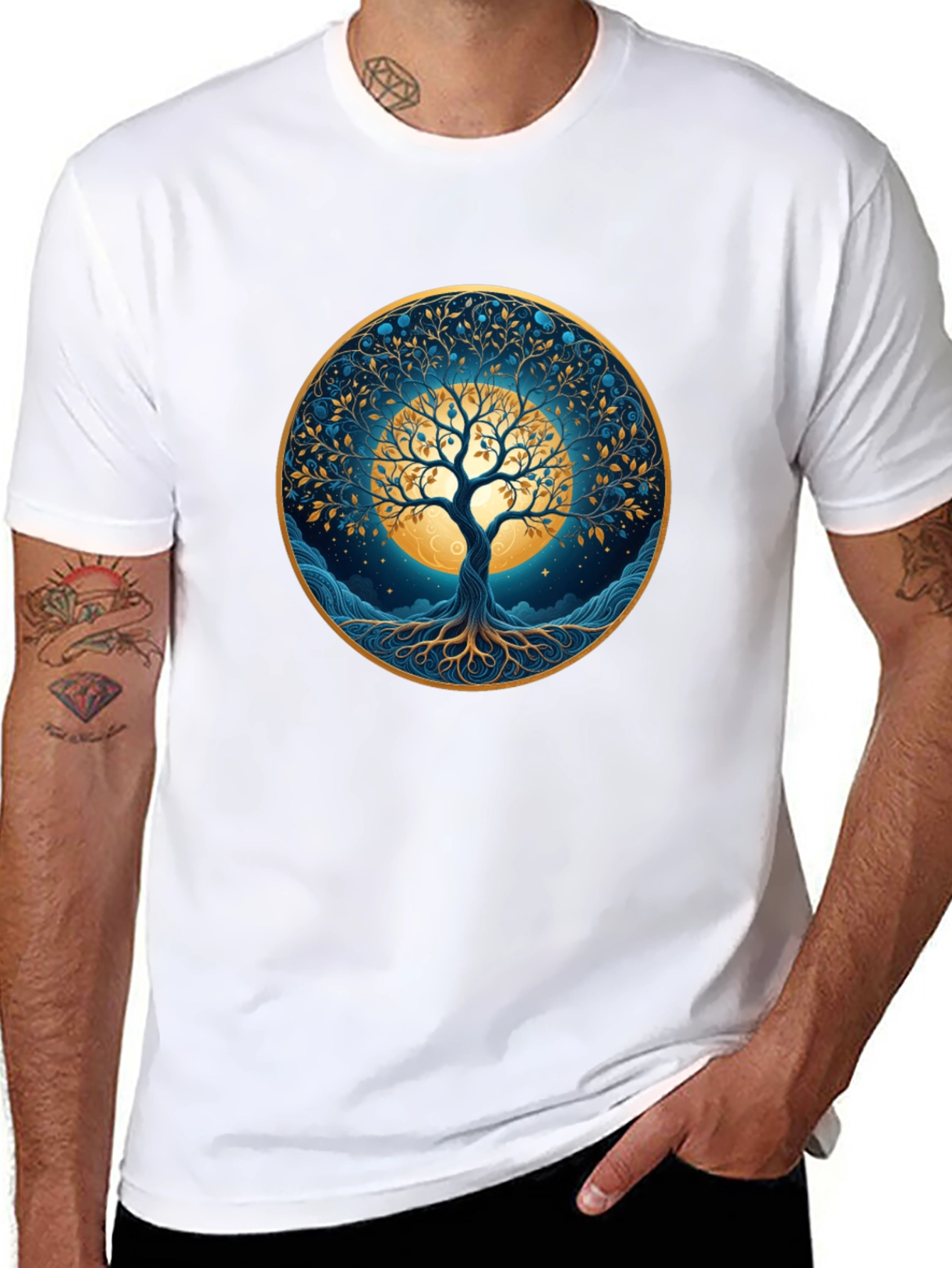 Black Tree of Life Black T-Shirt view 8