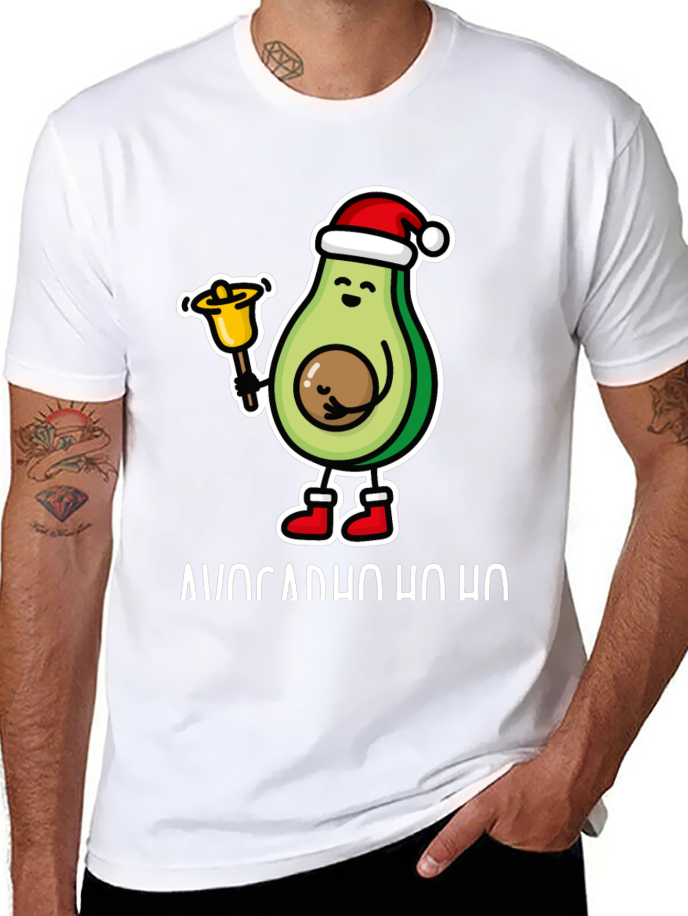 Black Avocado Ho Ho Christmas T-Shirt view 8