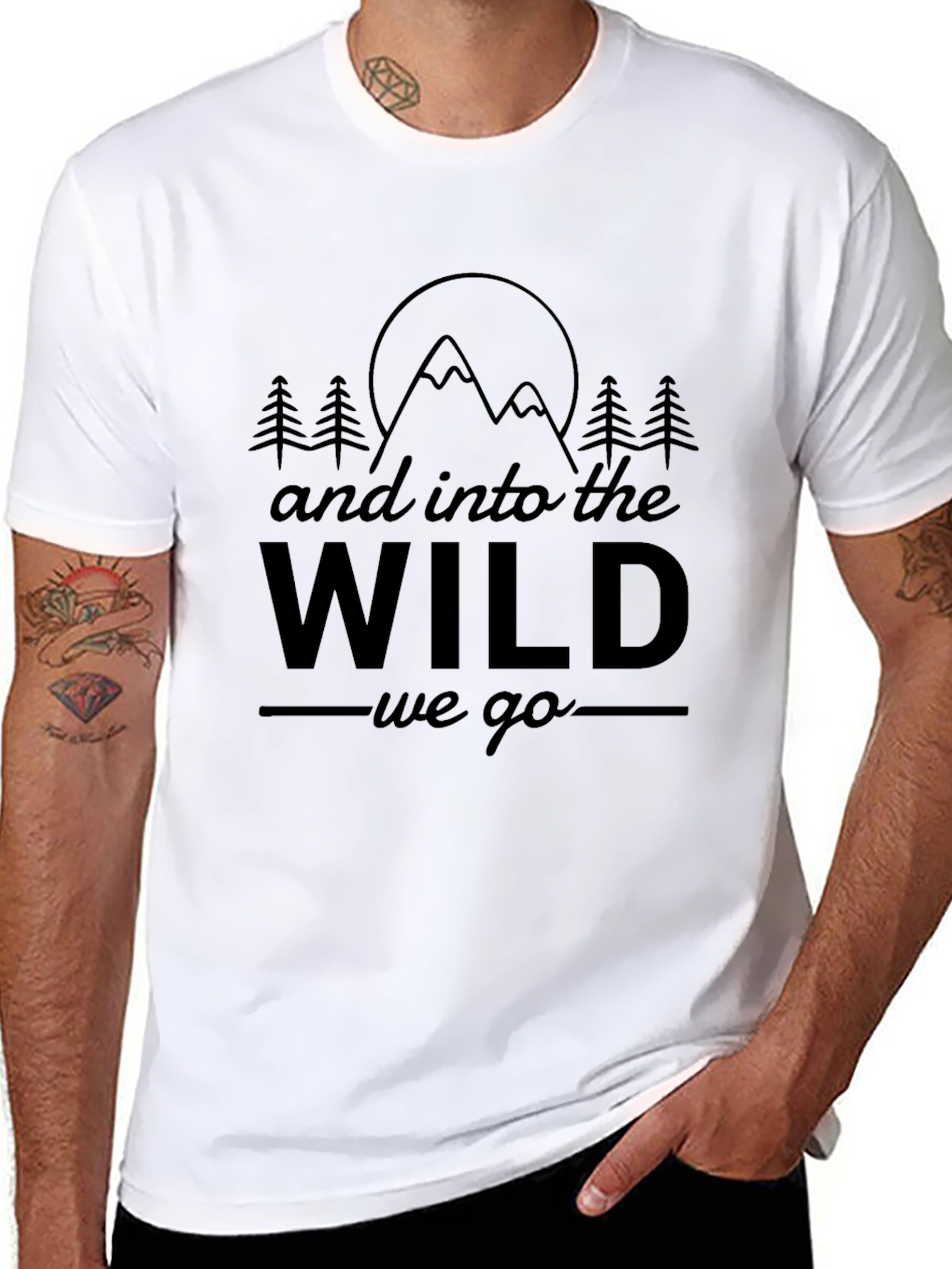 Black Into the Wild Graphic Tee view 8
