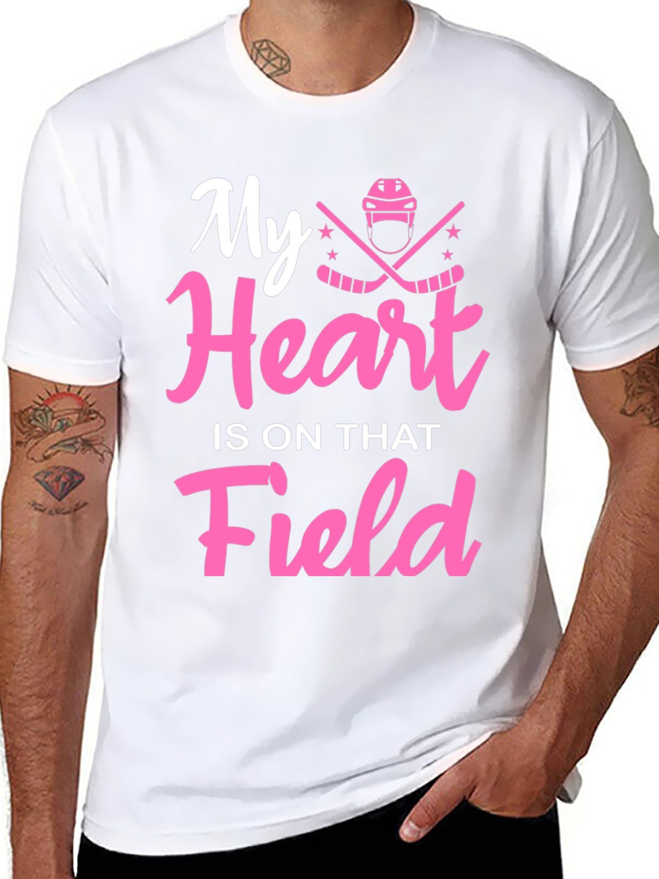Black My Heart Is On That Field Hockey T-Shirt view 8