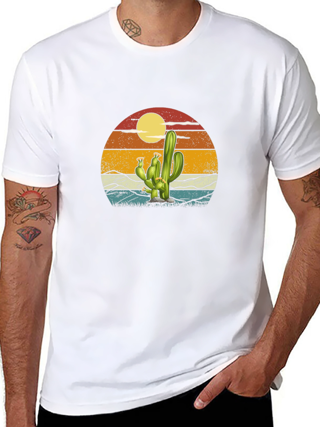Black Cactus Sunset Graphic Tee - Desert Vibes view 8