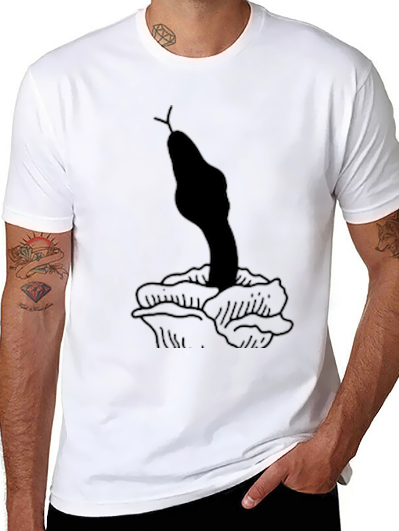 Black Snake & Rose Graphic T-Shirt - Unisex Black Tee view 8