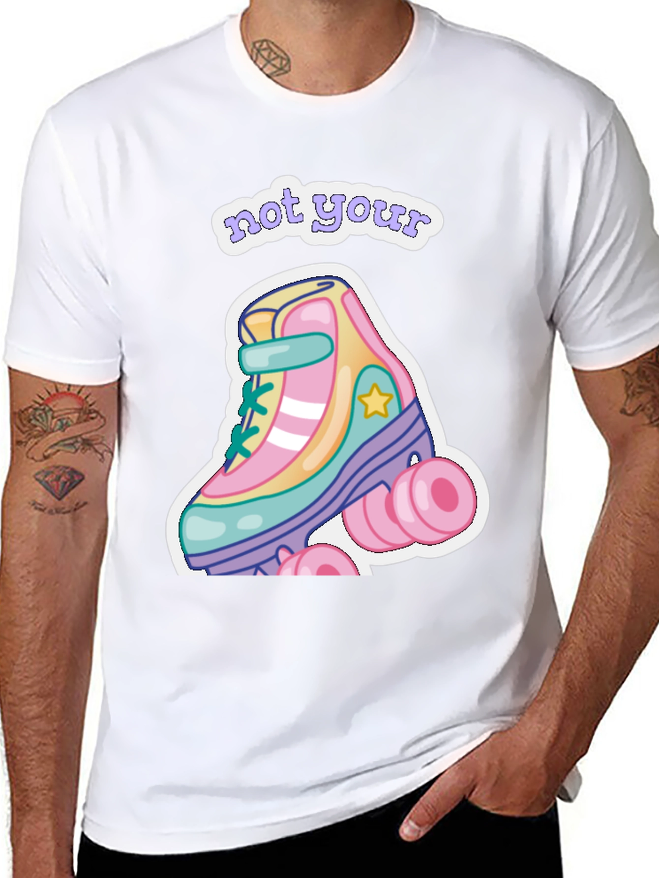 Black Retro Roller Skate T-Shirt - Not Your Skate! view 8