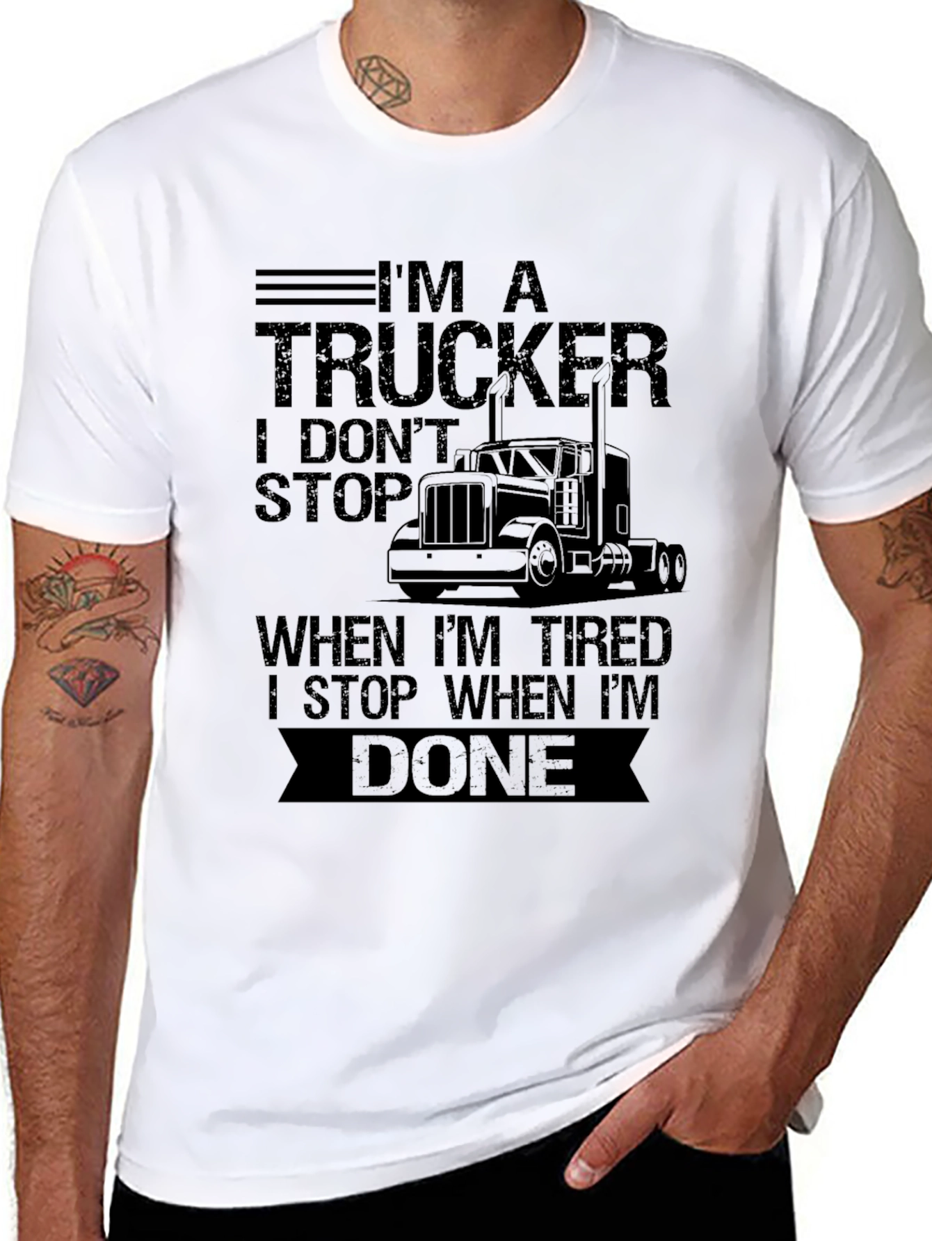 Black I'm A Trucker Graphic T-Shirt - Driver Apparel view 8