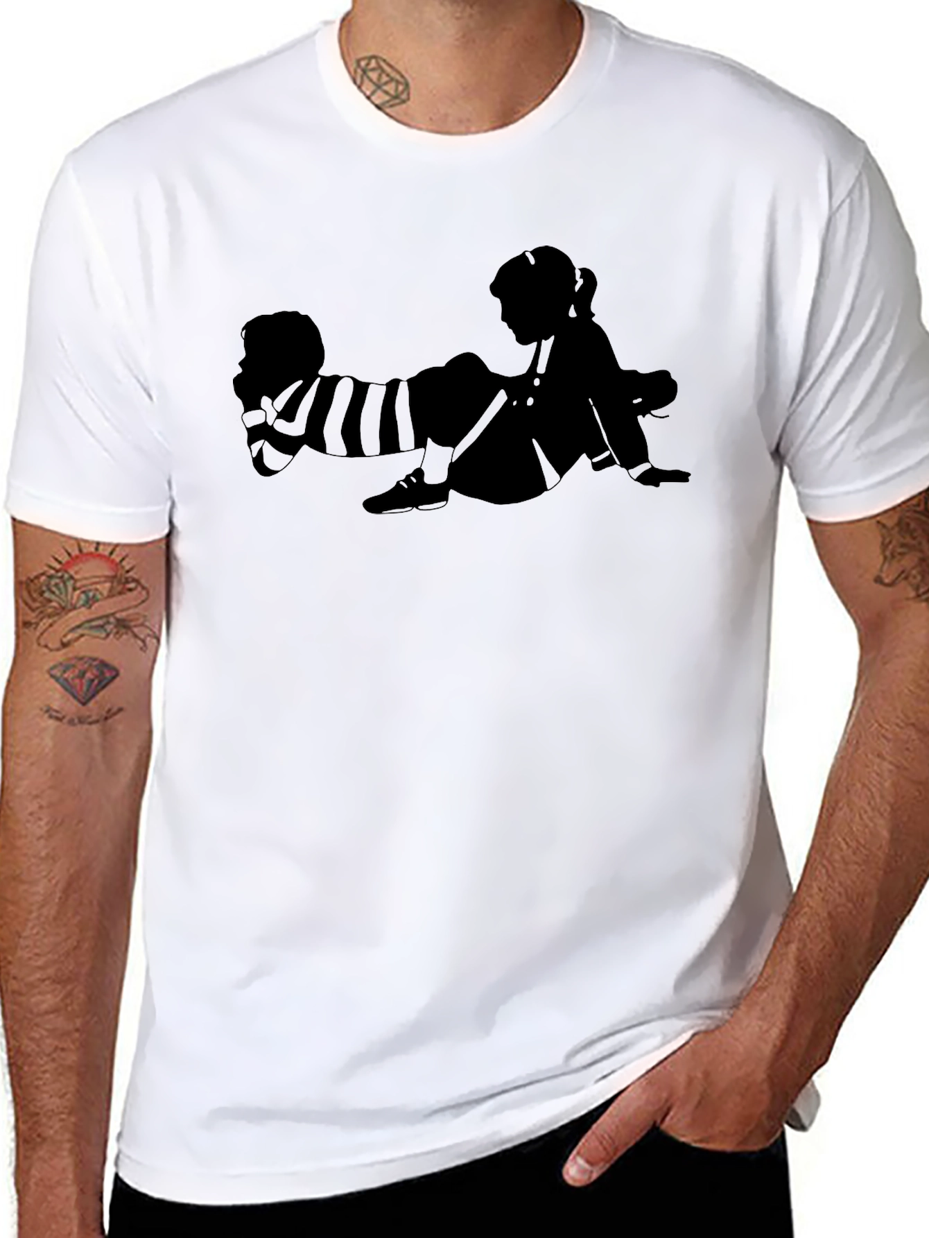 Black Retro Kids Graphic T-Shirt - Black Cotton Tee view 8