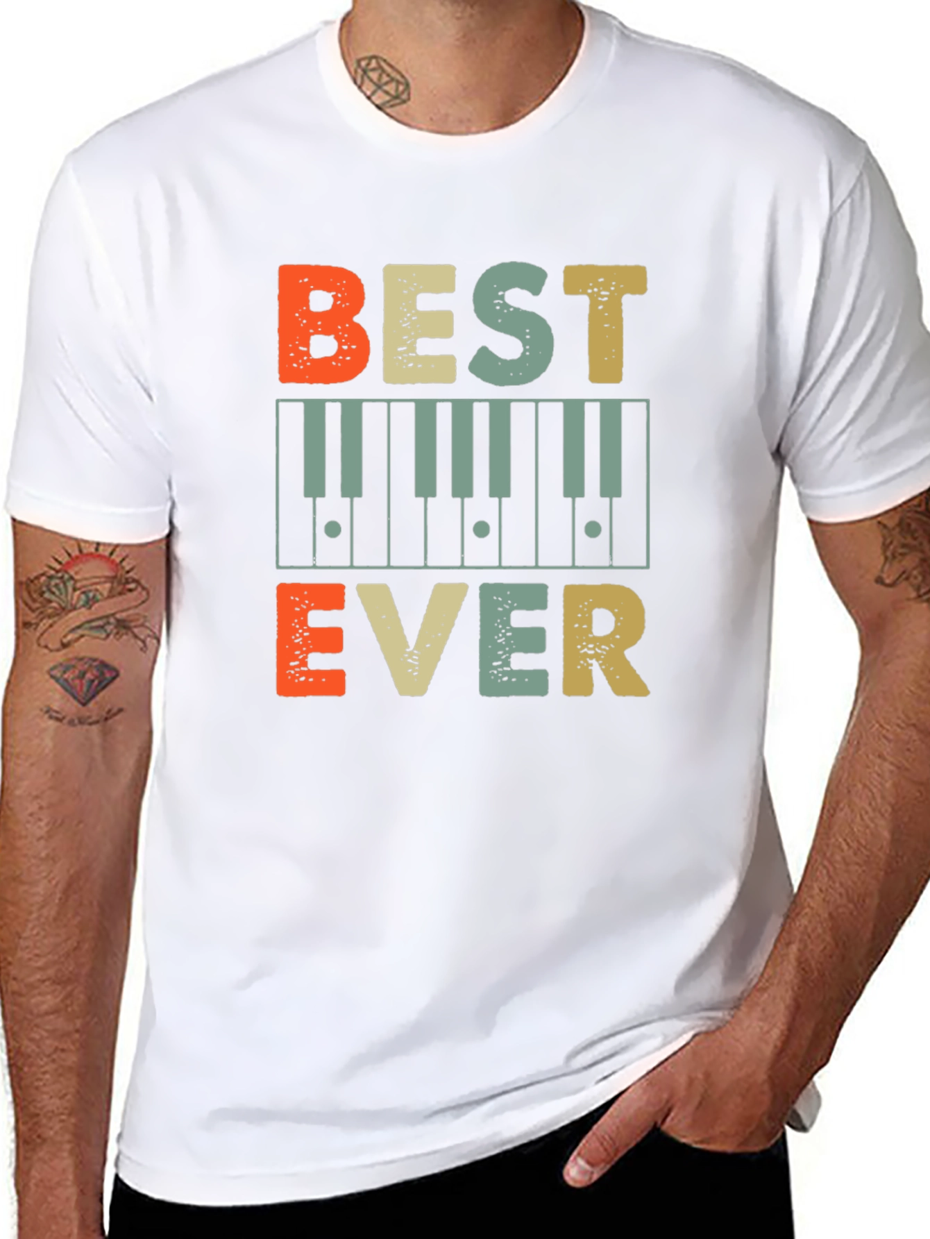 Best Ever Piano T-Shirt - Vintage Music Tee - 8