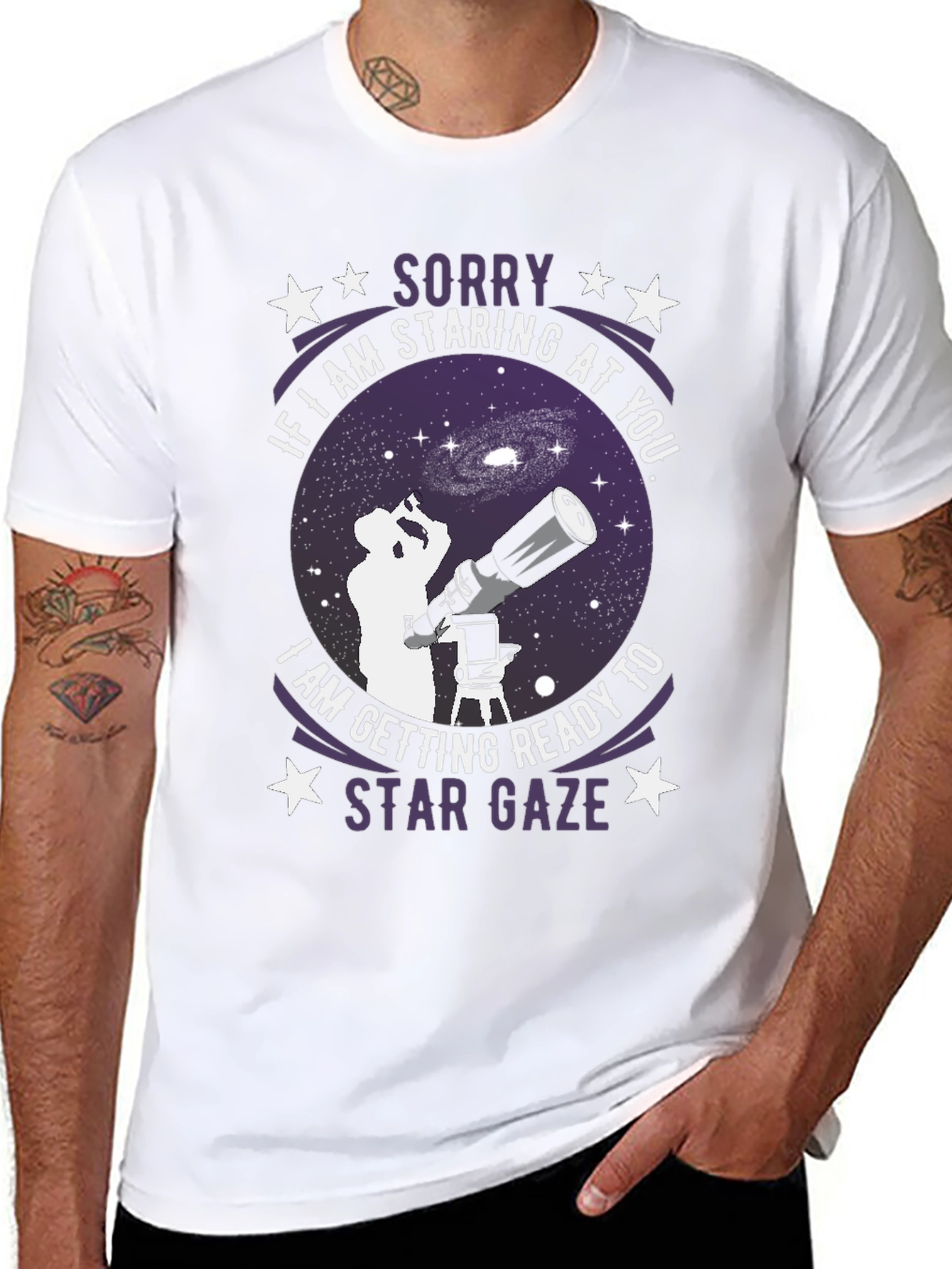 Black Star Gaze T-Shirt - Sorry If I'm Staring! view 8