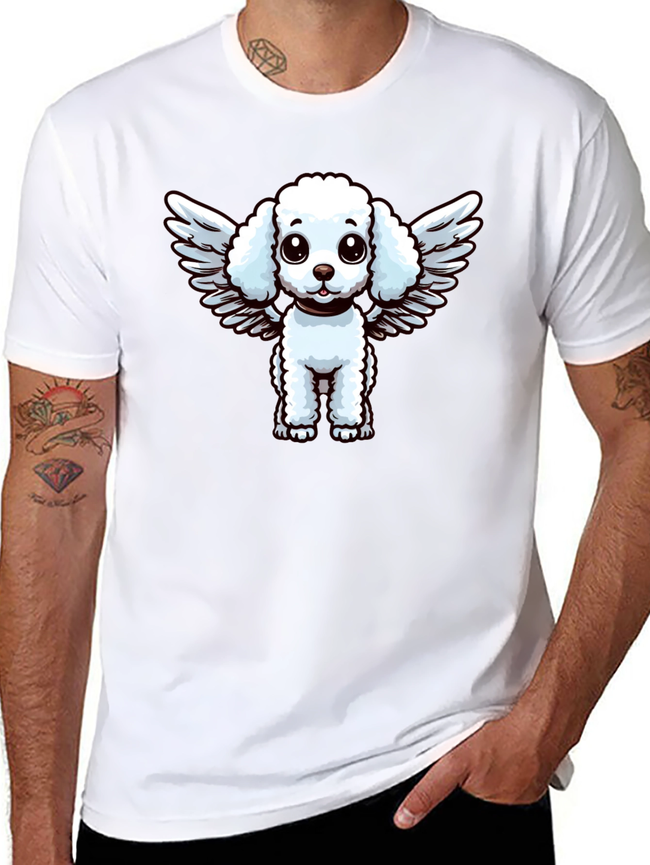 Black Angel Poodle Graphic Tee - Unique Dog Lover Gift view 8