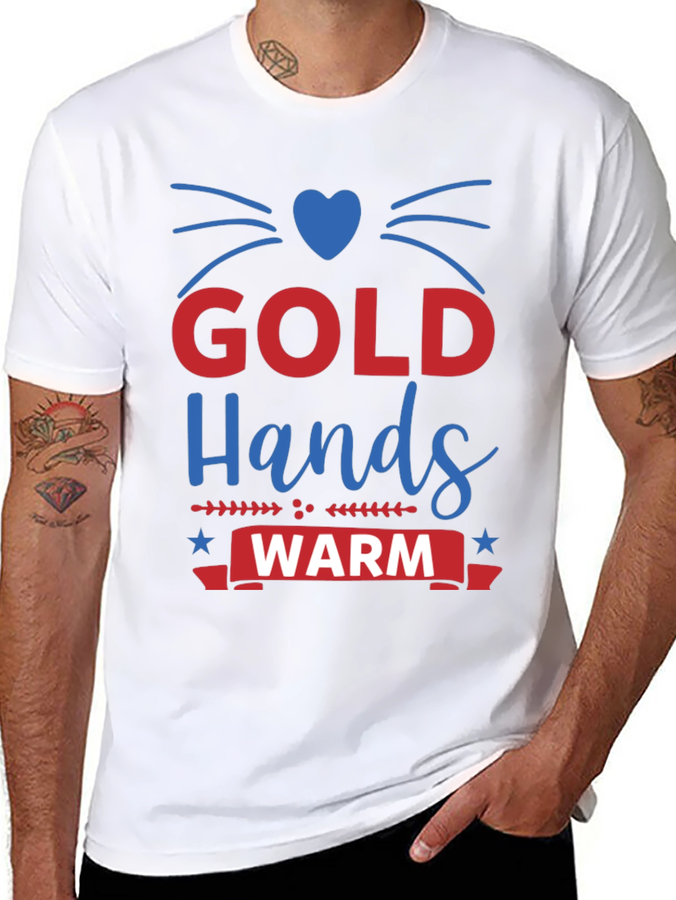 Black Gold Hands Warm Heart Tee view 8