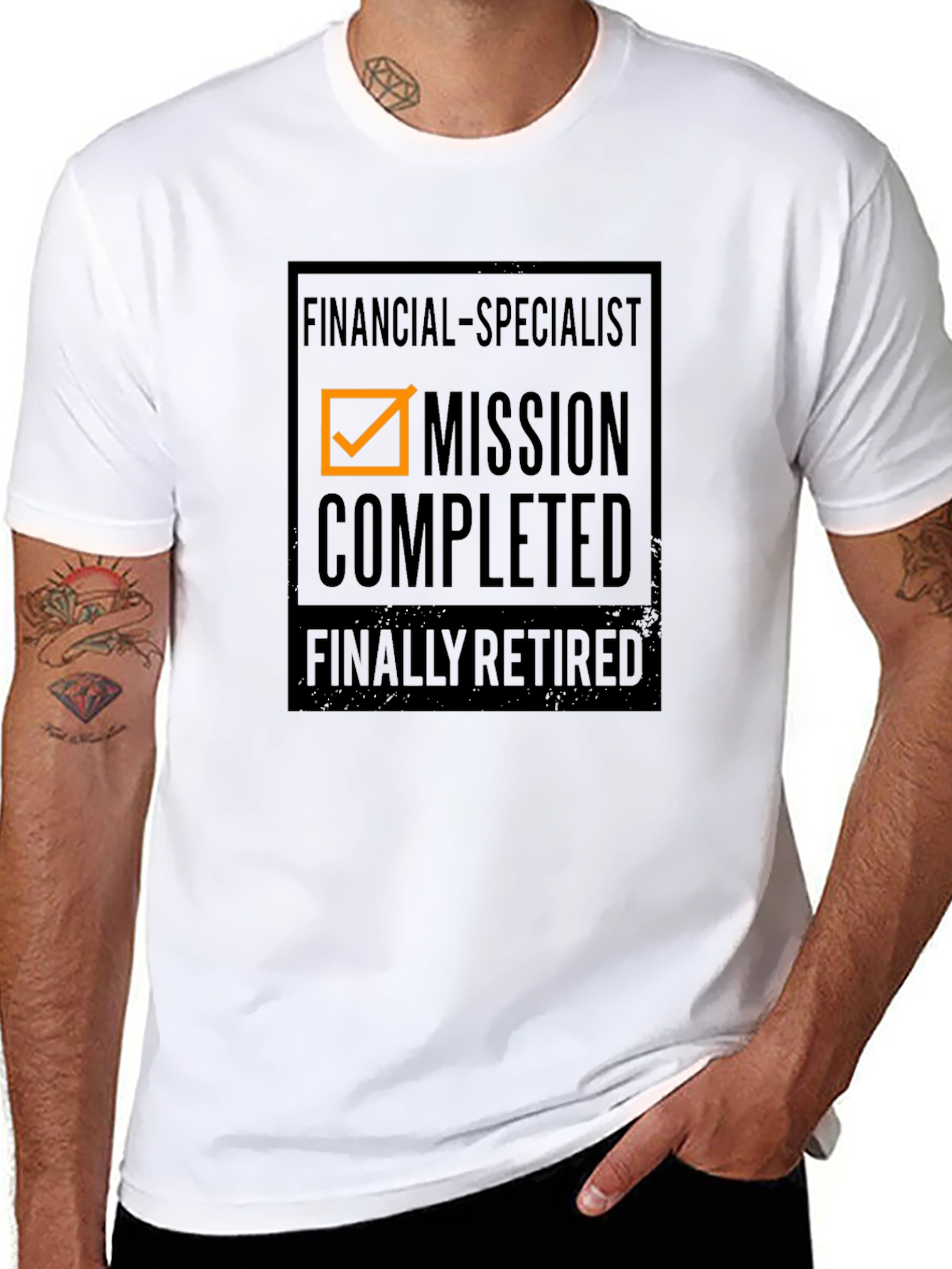 Black Financial Specialist Mission Completed Retired T-Shirt view 8
