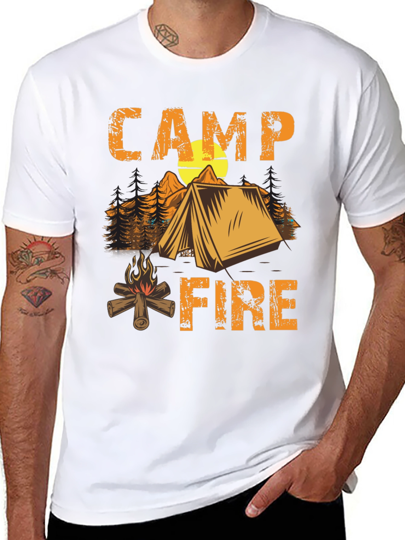 Black Camping Campfire T-Shirt - Nature Adventure Tee view 8