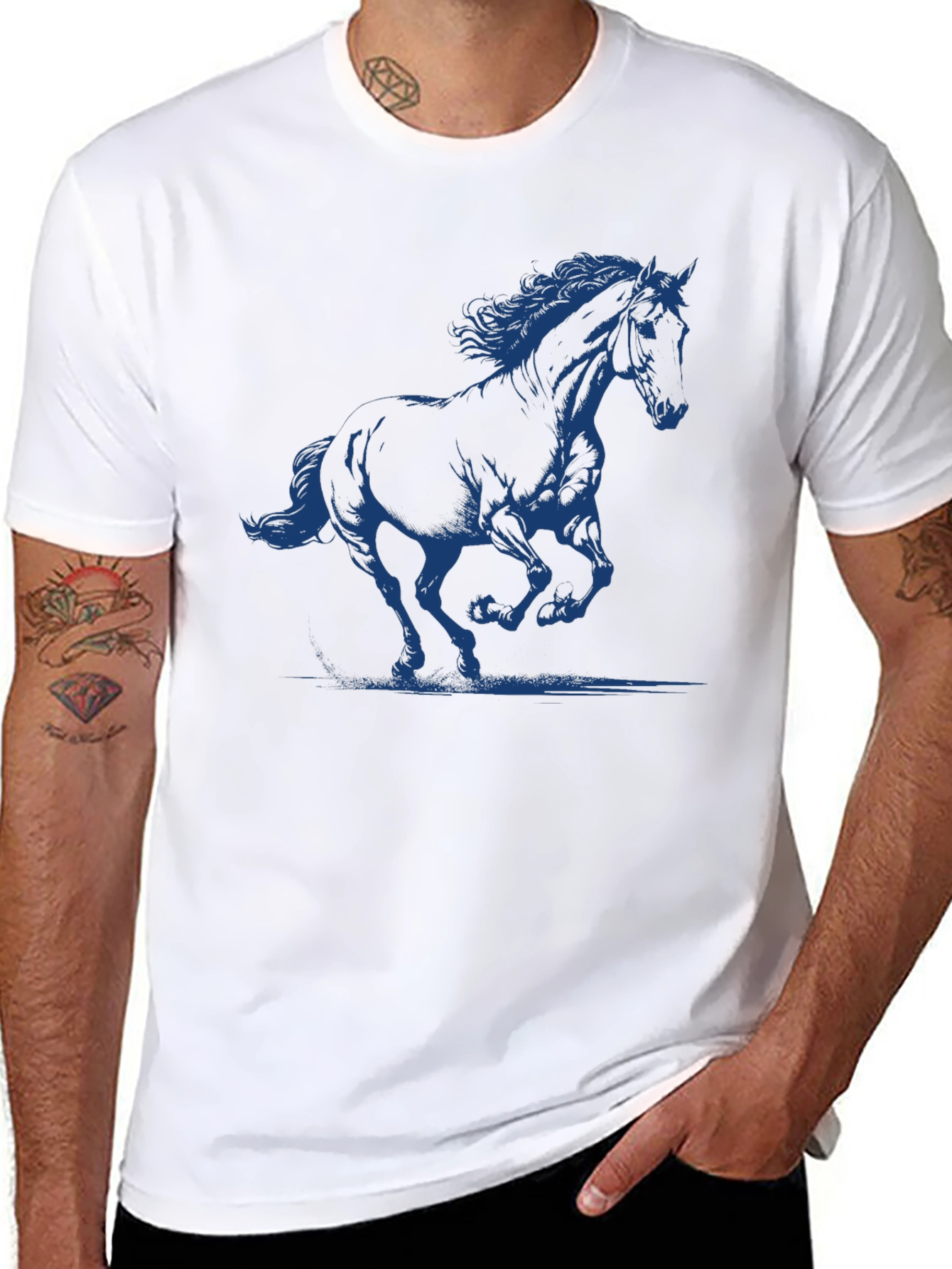 Black Horse Graphic Black T-Shirt view 8