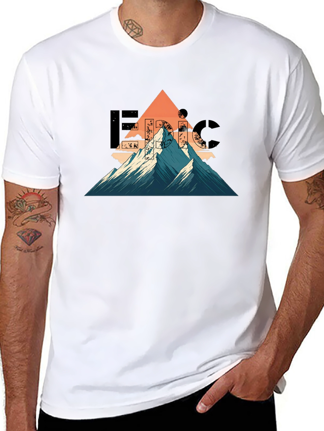 Black Epic Mountain Graphic T-Shirt - Adventure Ready view 8