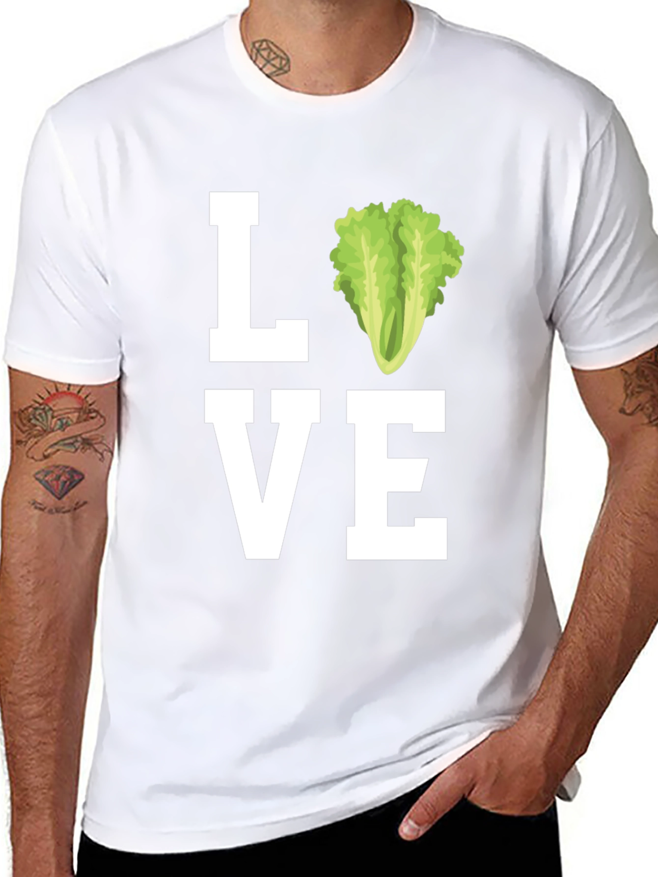 Black Love Lettuce T-Shirt - Funny Vegetarian Tee view 8