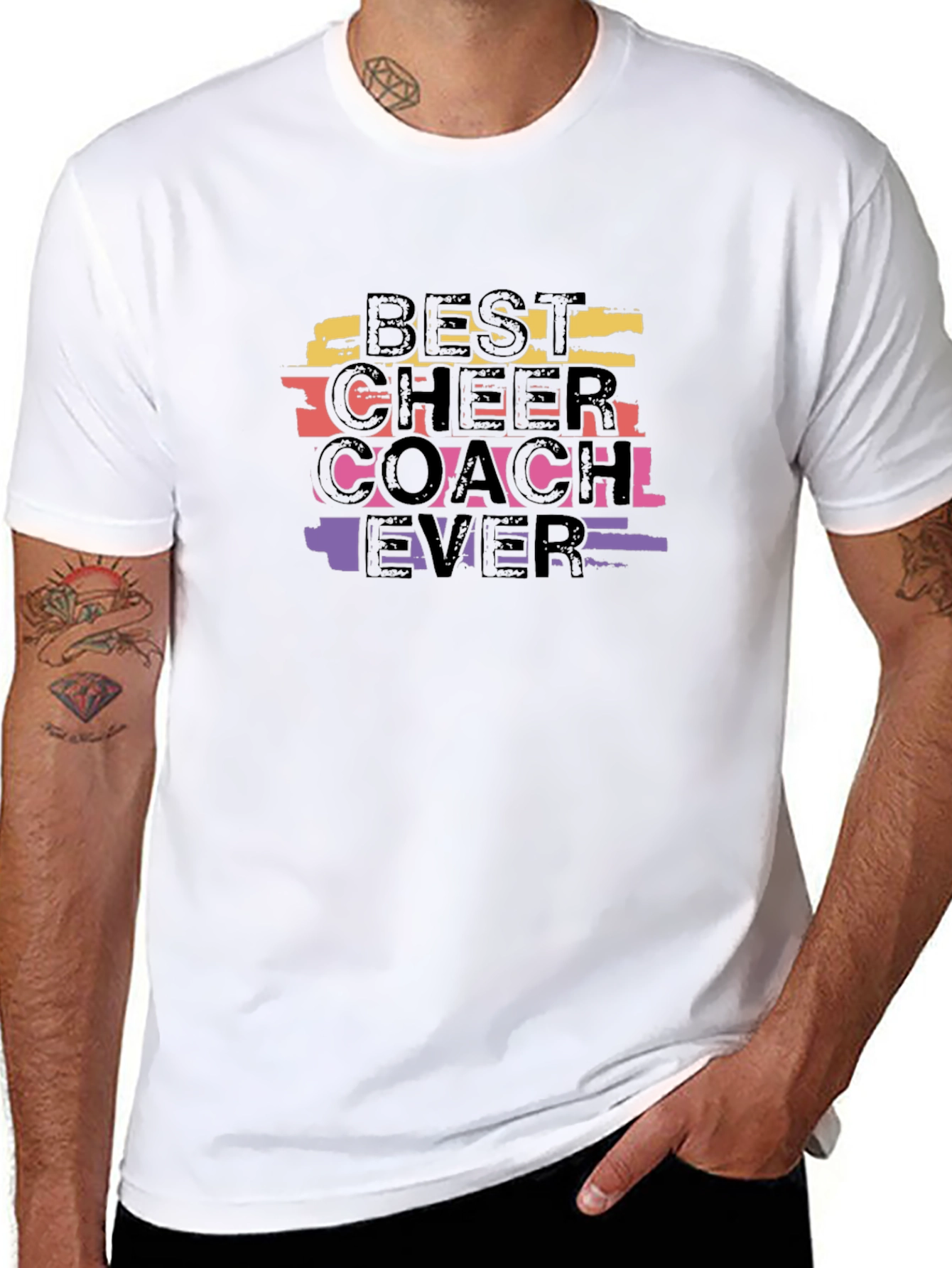 Black Best Cheer Coach Ever Graphic Tee view 8