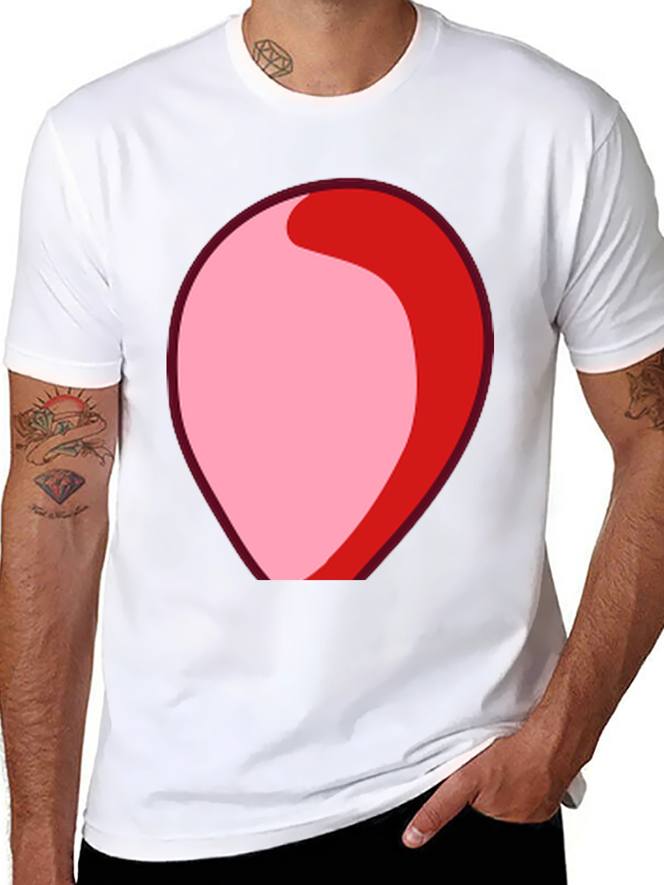 Black Red & Pink Abstract Graphic T-Shirt view 8