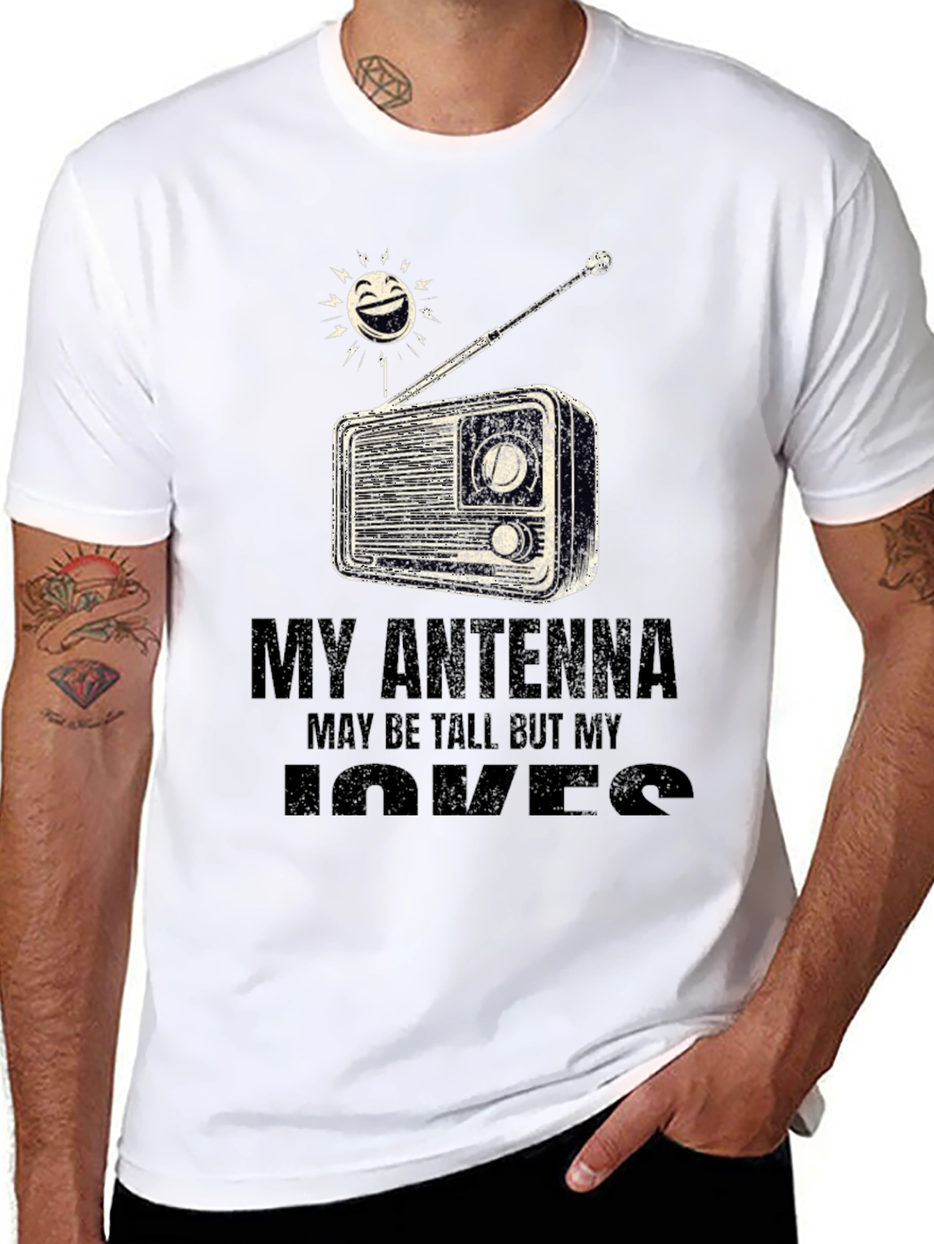 Black Antenna Radio T-Shirt - Funny Shortwave Radio Ham Tee view 8