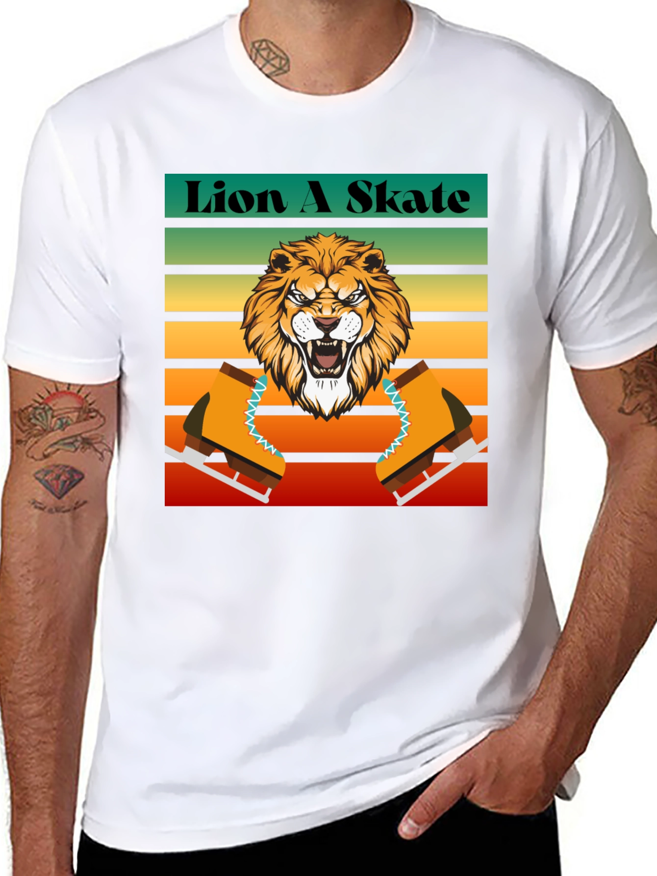 Black Lion A Skate Graphic T-Shirt view 8