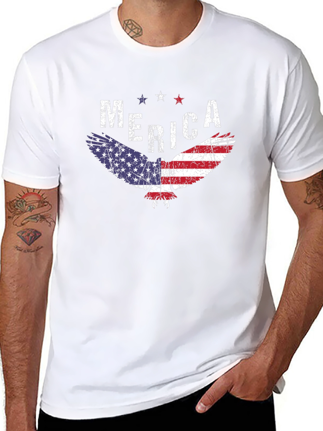 Black Patriotic Eagle 'Merica Graphic Tee view 8