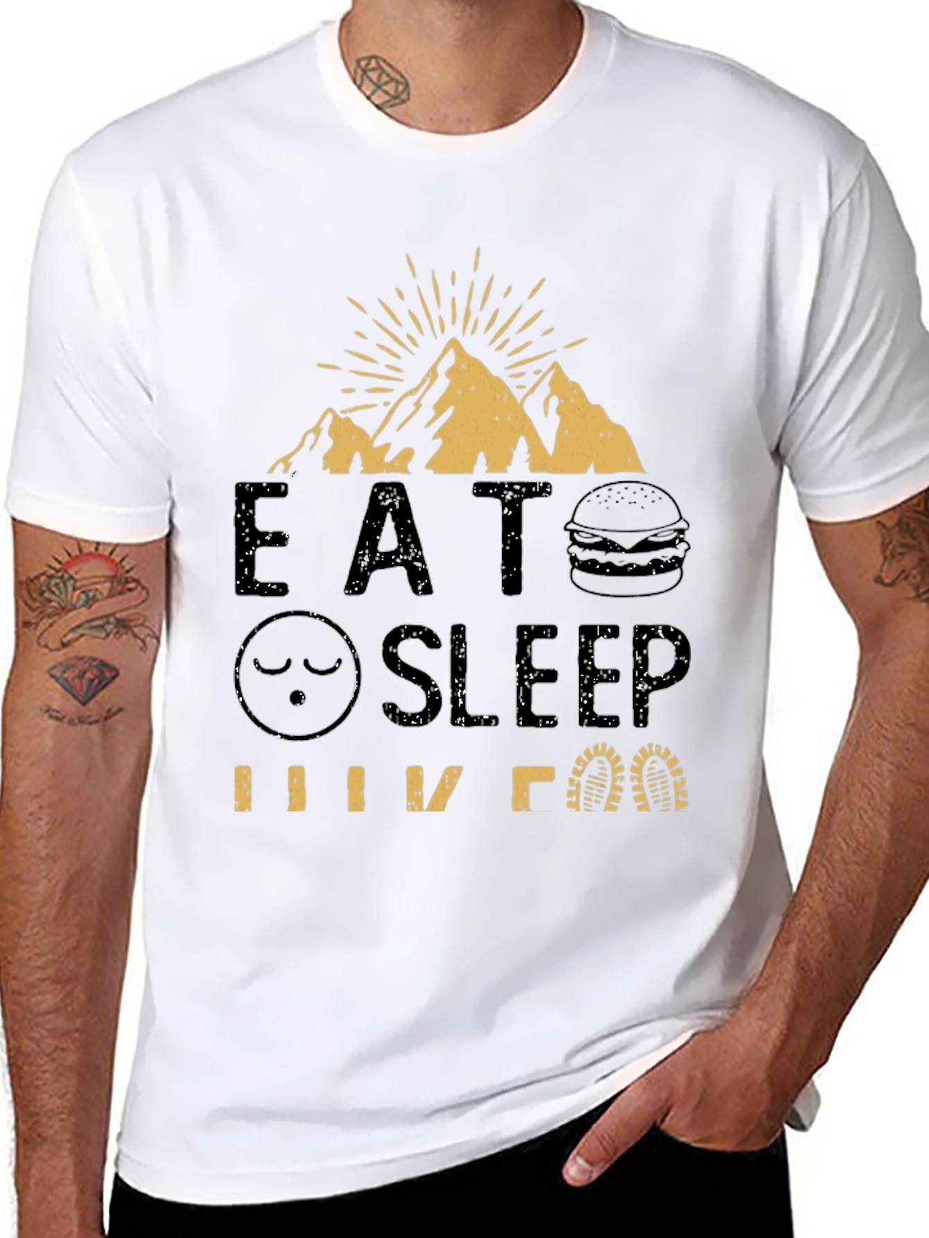 Black Eat Sleep Hike T-Shirt - Adventure Tee view 8