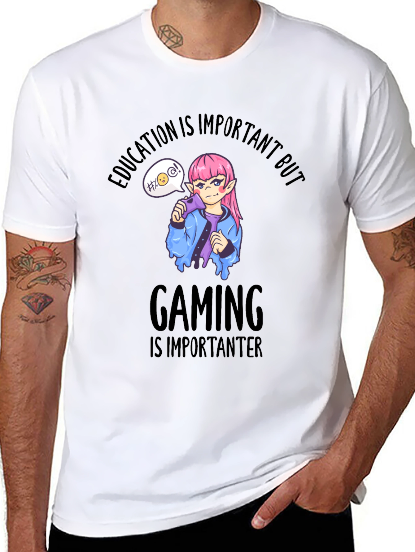 Black Gaming is Importanter T-Shirt view 8