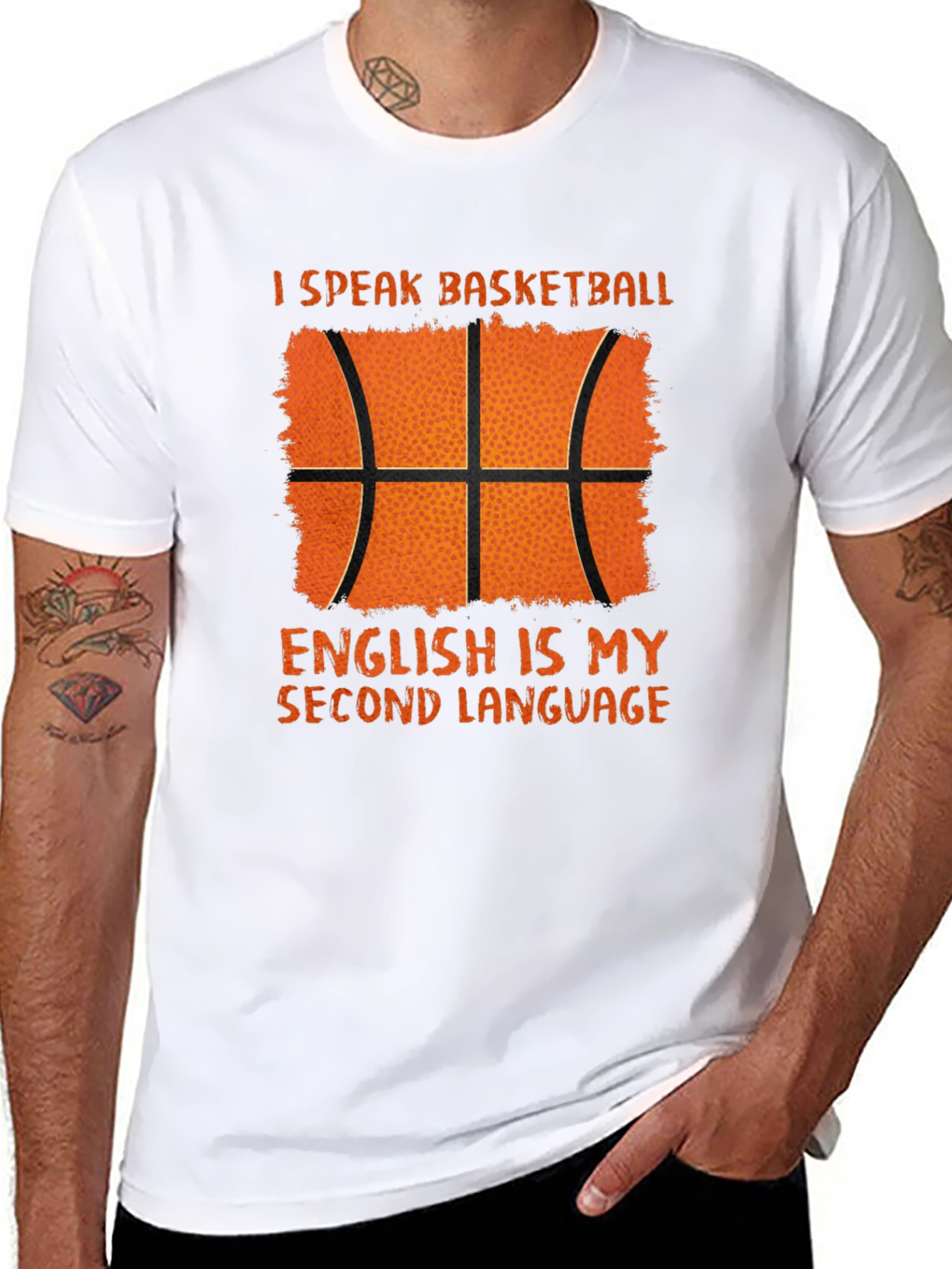 Black Basketball Second Language Graphic T-Shirt view 8