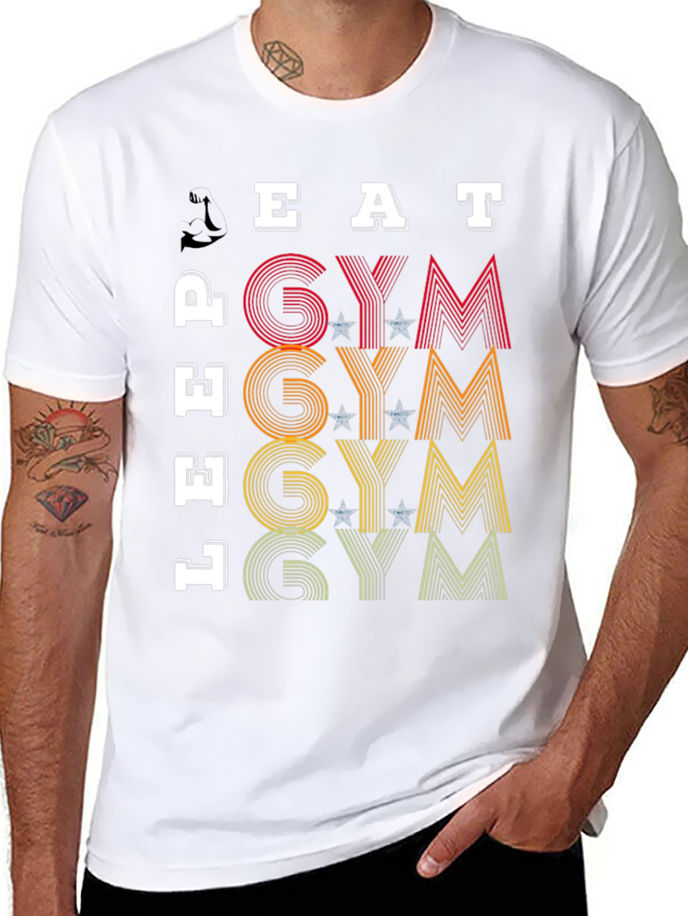 Black Eat, Lift, Gym T-Shirt - Fitness Motivation Tee view 8