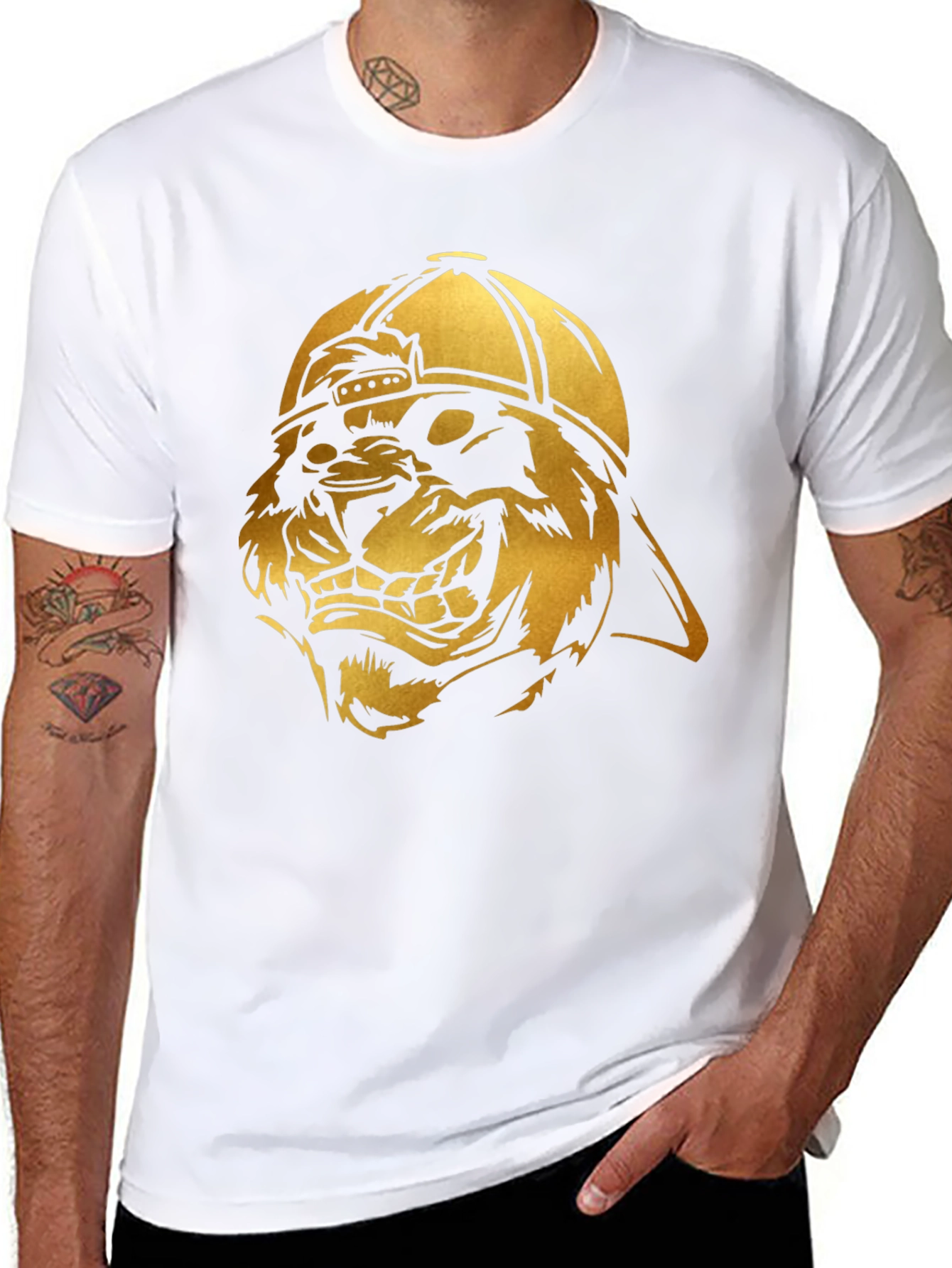 Black Urban Lion Graphic T-Shirt view 8