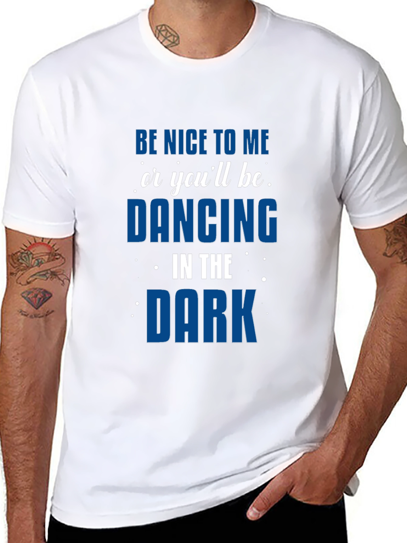 Black Be Nice or Dancing in the Dark Tee view 8