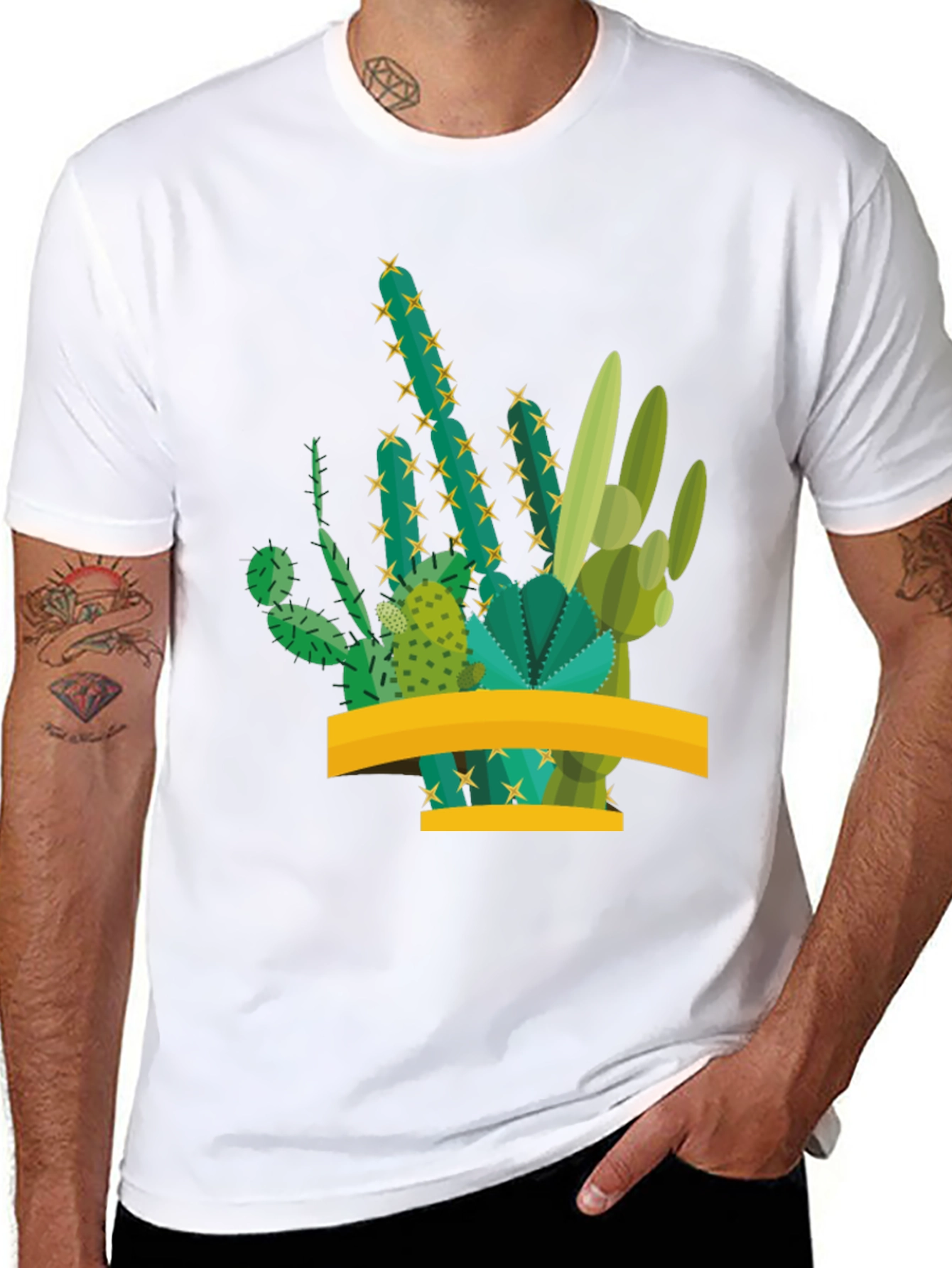Black Cactus Graphic Tee - Trendy Desert Style view 8