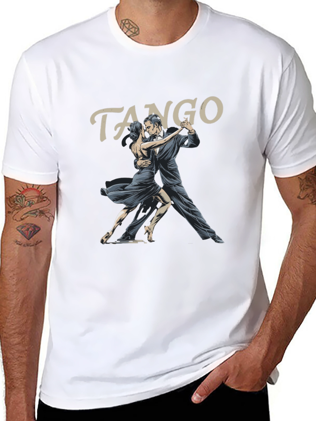 Black Tango Dancer Graphic T-Shirt - Black view 8