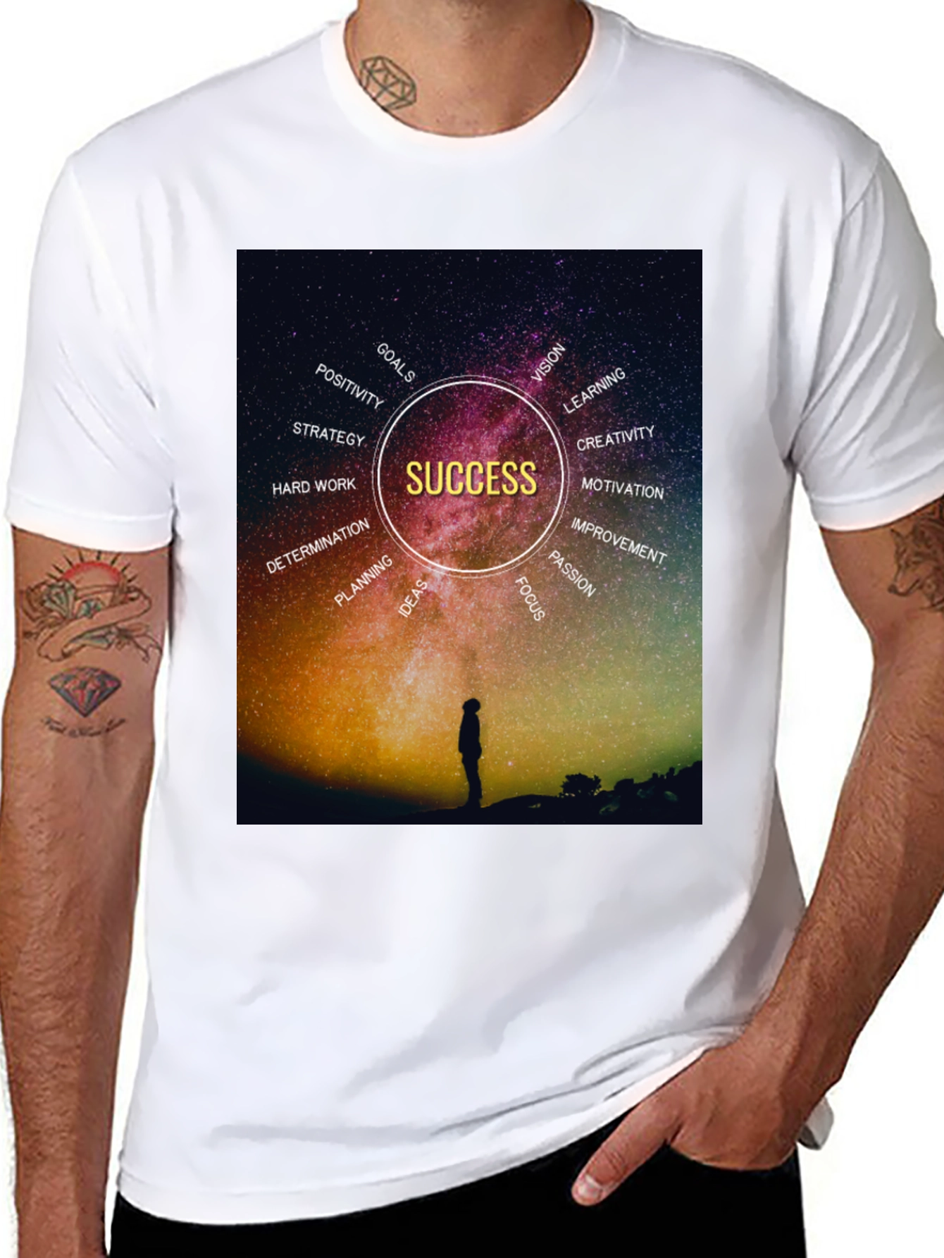 Black Success Motivational Graphic Tee view 8